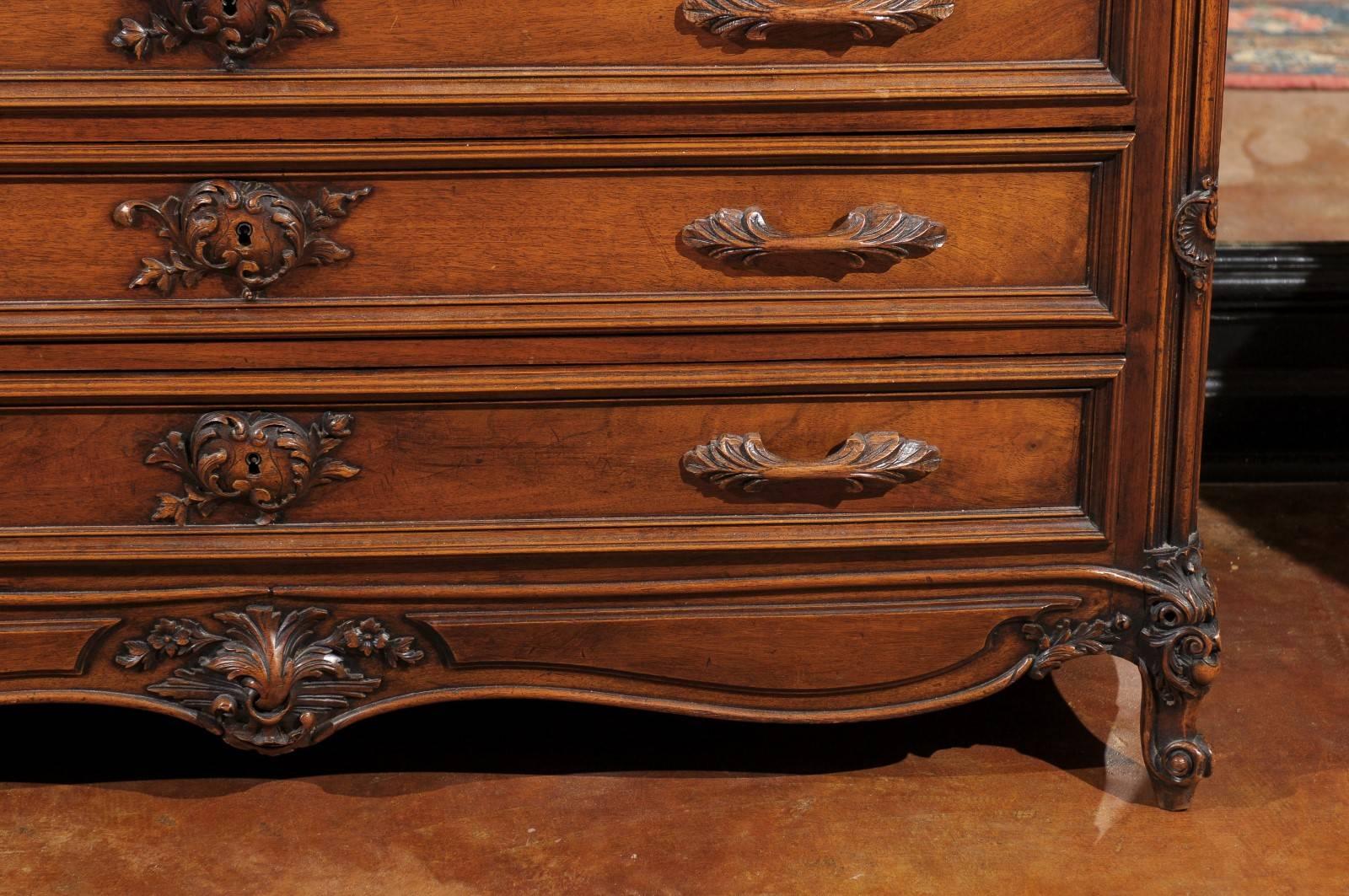 French Louis XV Style (1880-1890) Chest of Drawers with Drop Down Leather Desk In Excellent Condition In Chamblee, GA