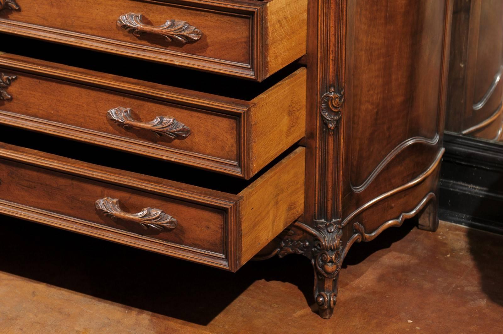 Other French Louis XV Style (1880-1890) Chest of Drawers with Drop Down Leather Desk
