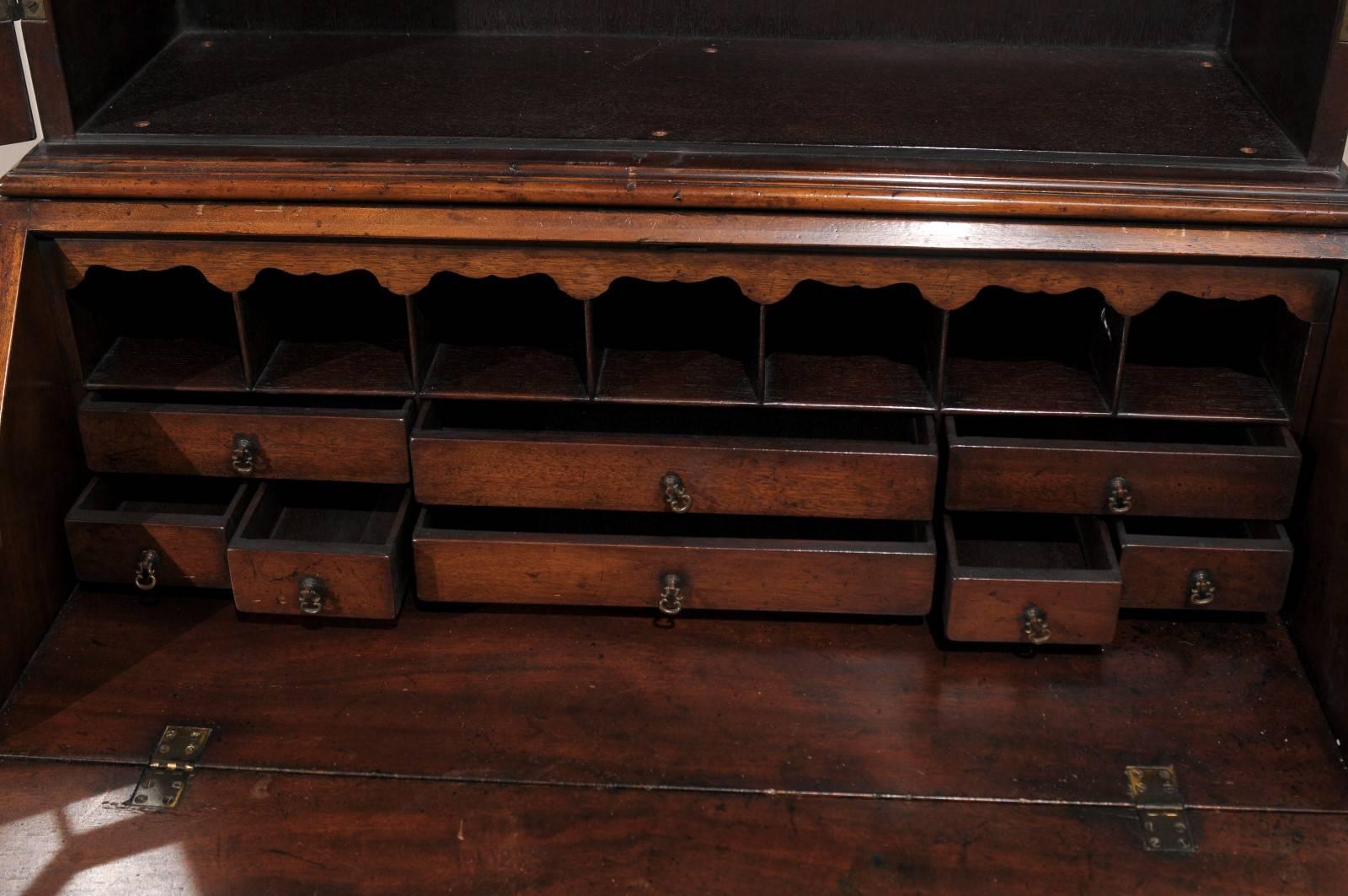 English Chippendale Secretary Bookcase In Excellent Condition In Chamblee, GA