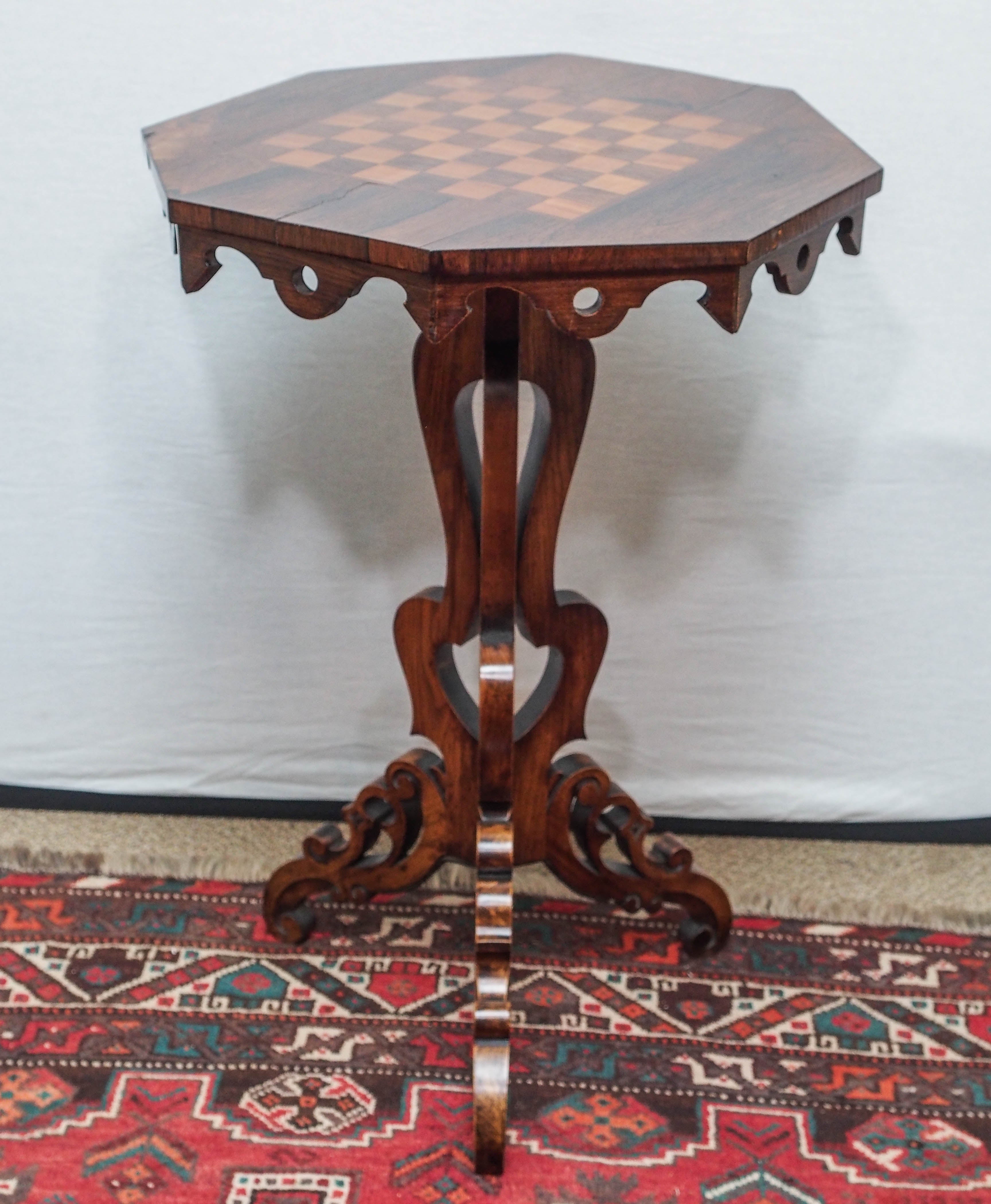 Pair of antique Regency rosewood chess tables