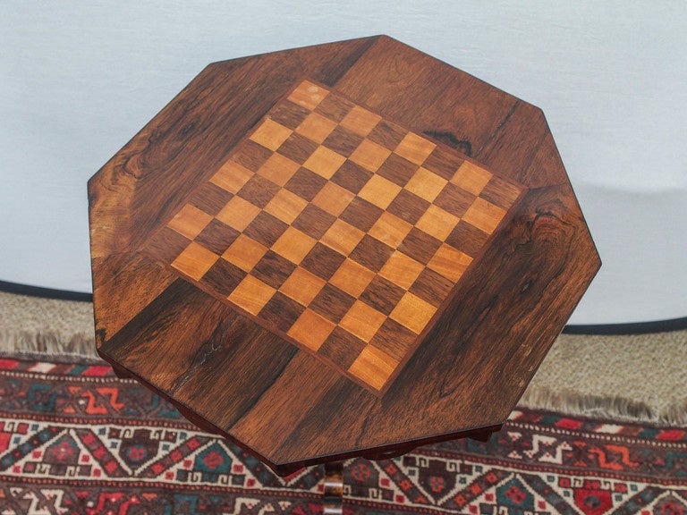 English Pair of antique Regency rosewood chess tables