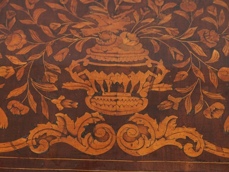 Antique Dutch Marquetry Fold over Game Table In Good Condition In New Orleans, LA