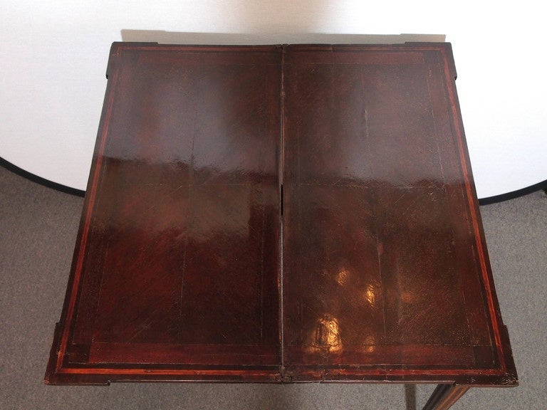 Antique Dutch Marquetry Fold over Game Table 3