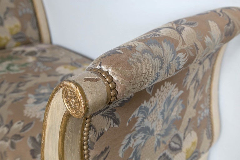19th Century French Empire Painted and Gilt Settee For Sale 4