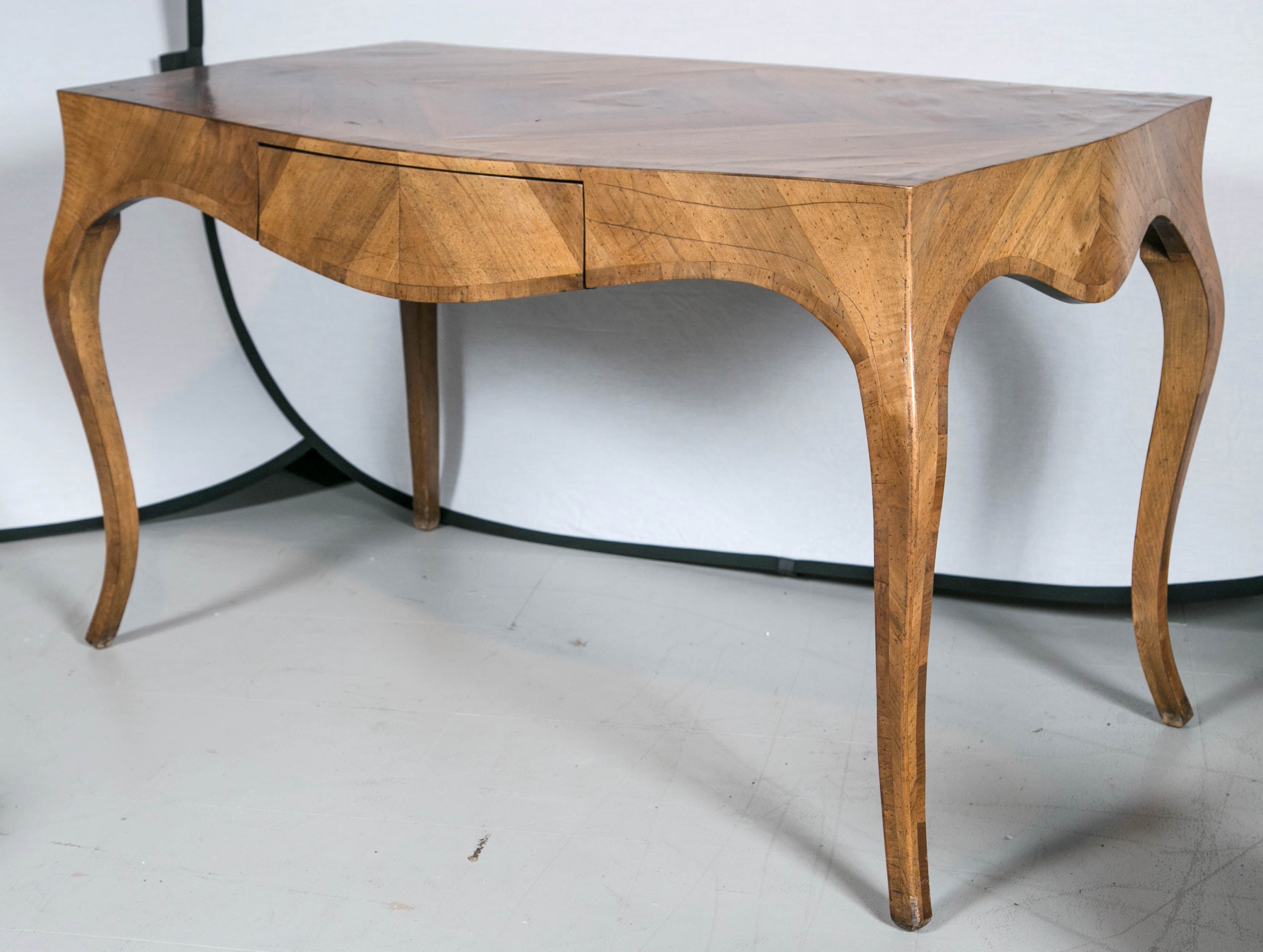 Mid Century Italian Olive Wood Desk For Sale