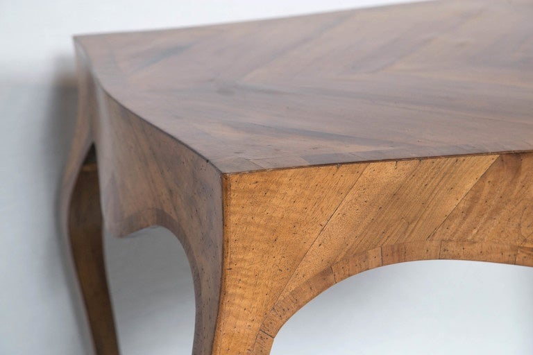 Mid Century Italian Olive Wood Desk For Sale 4