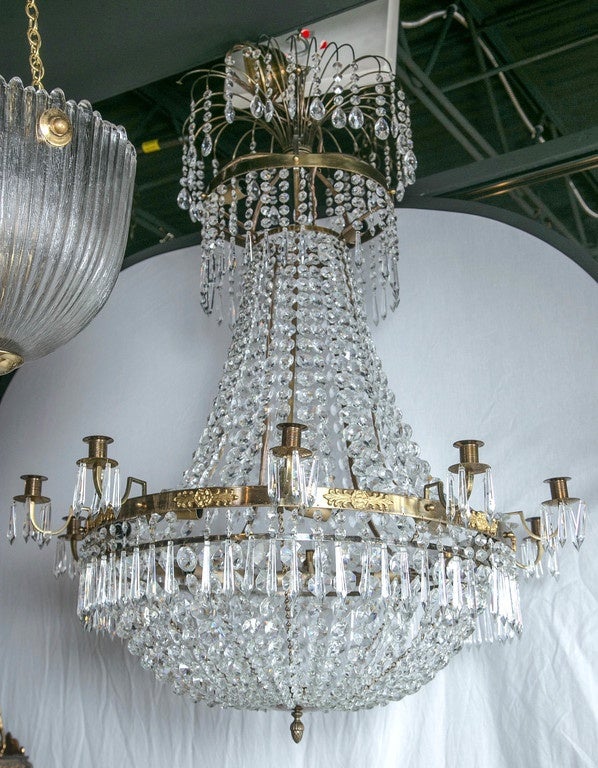 19th Century Swedish Empire Style Chandelier For Sale 6