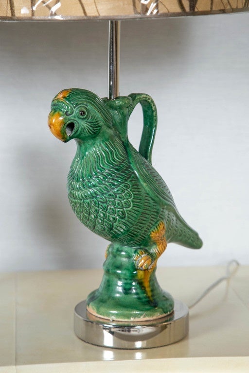antique parrot lamp