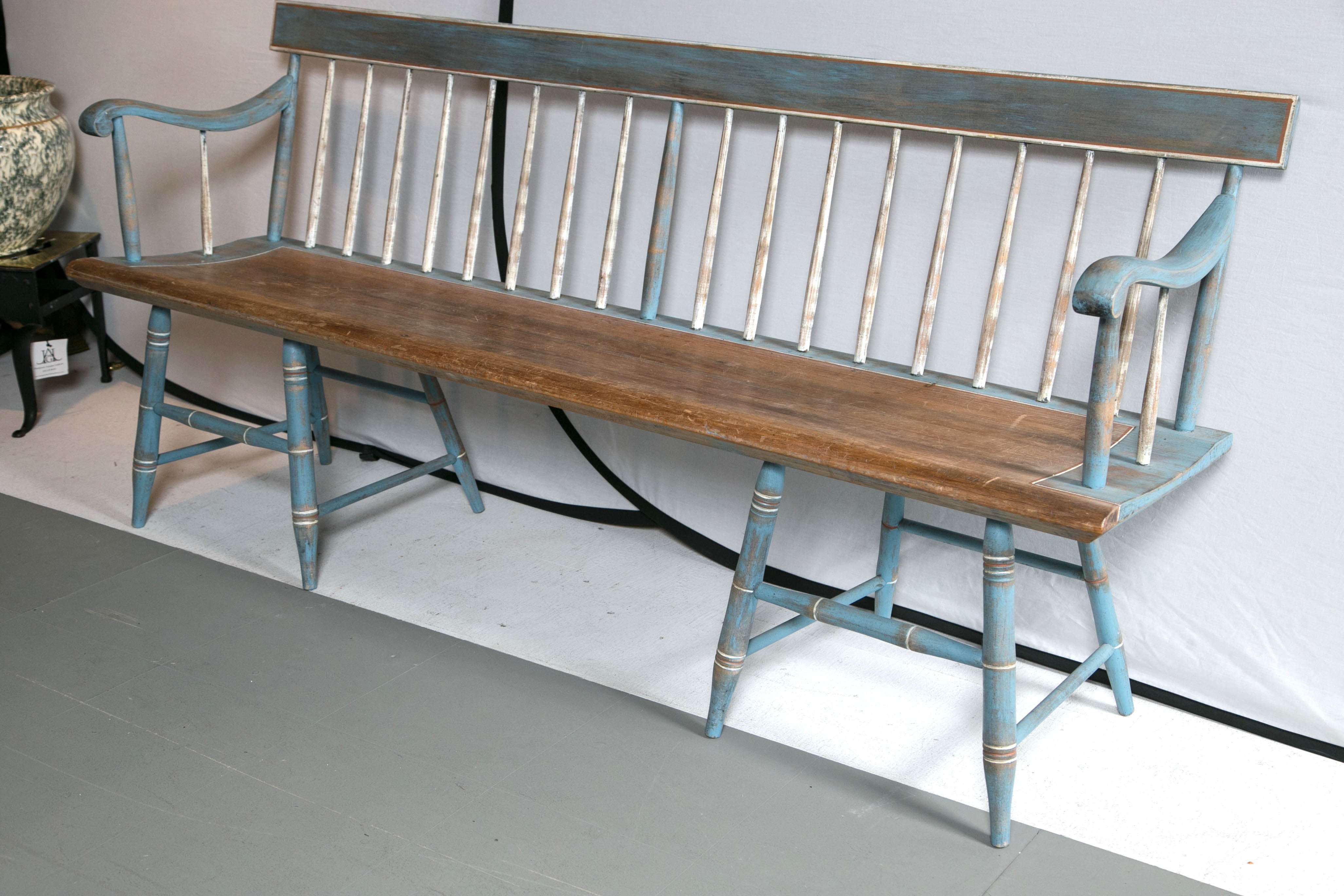 Wonderful early 20th century painted bench great early American style.