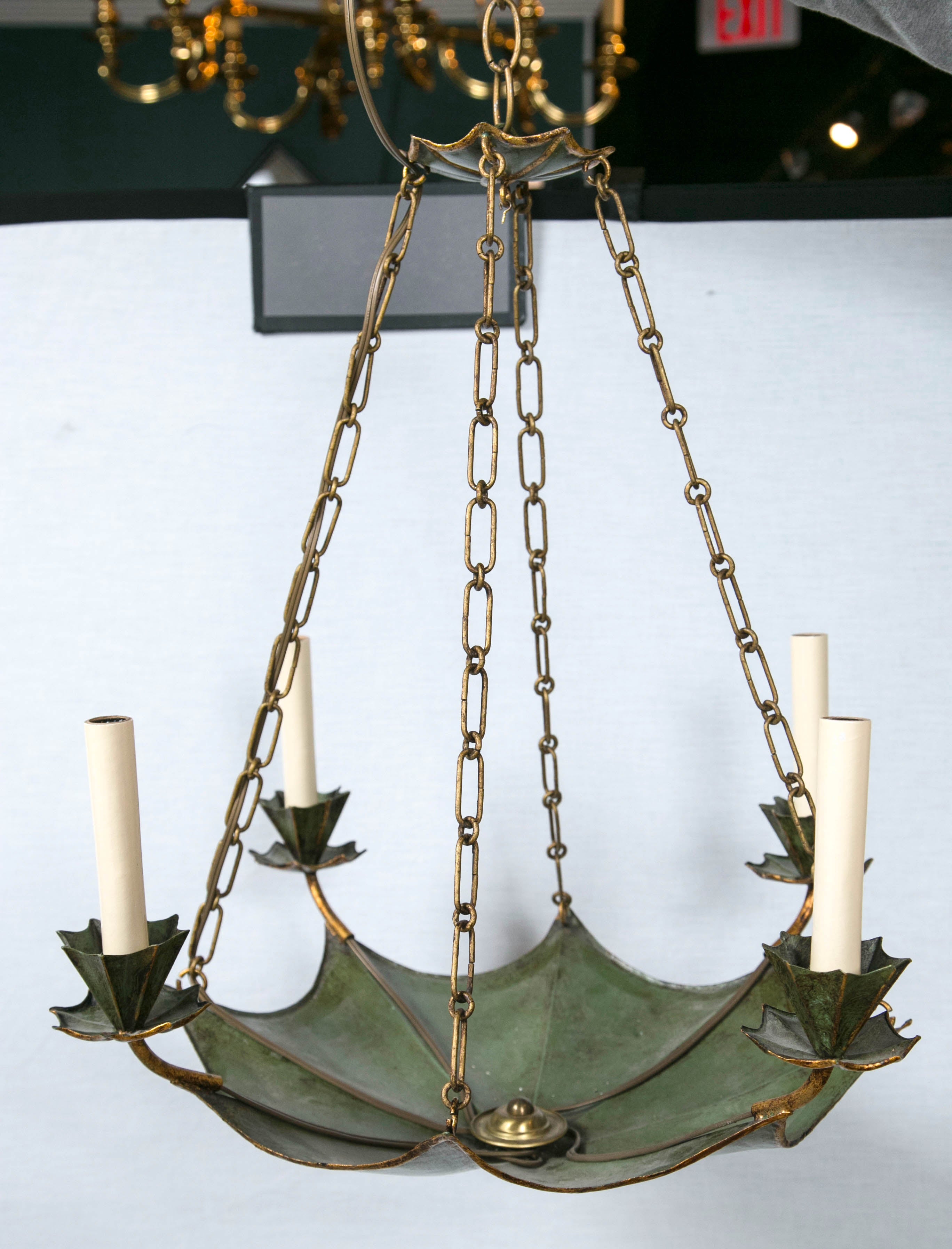 Rare 1930s French chandelier newly wired original condition.