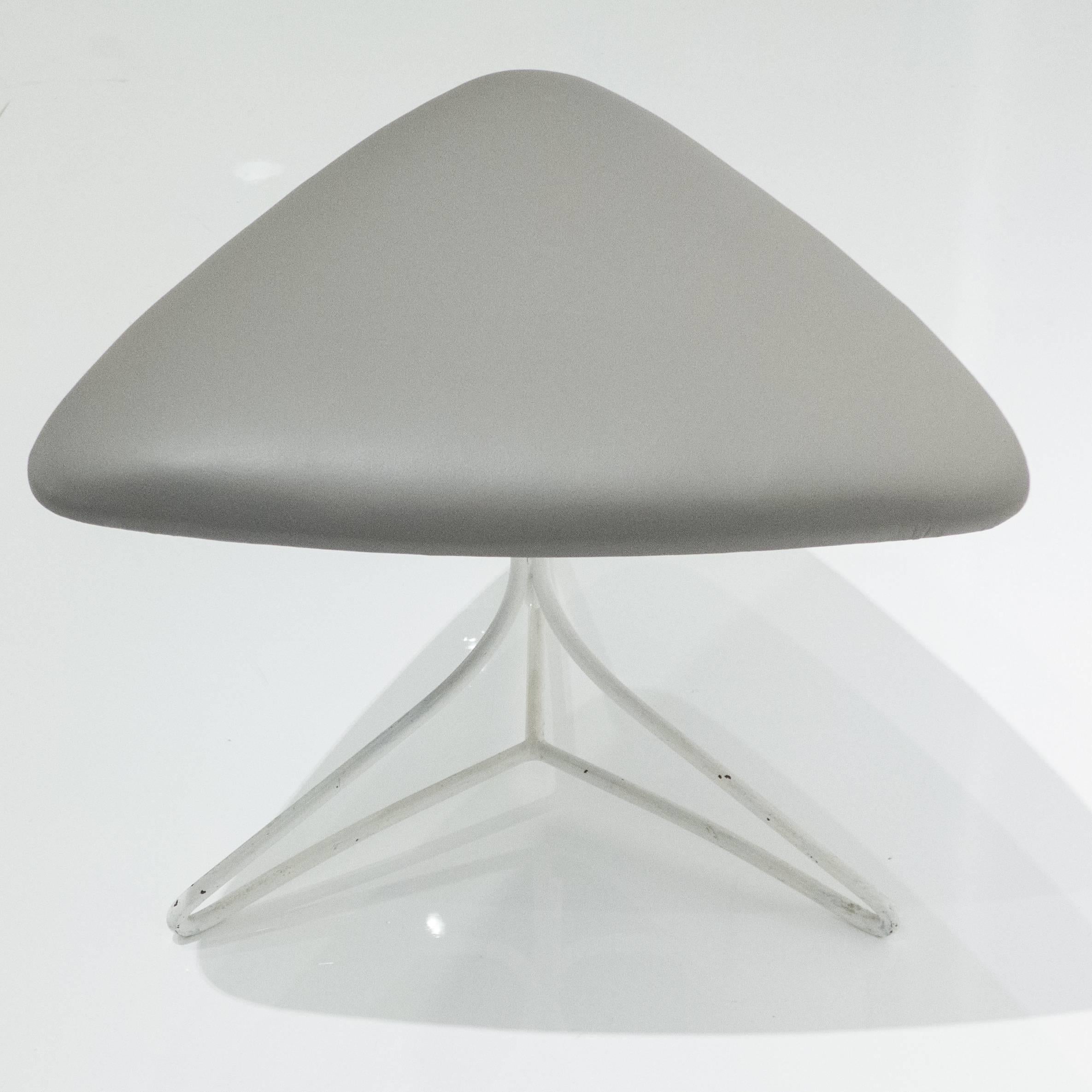 Mid-Century Modern Vladimir Kagan Stool with Tripod Hairpin Base