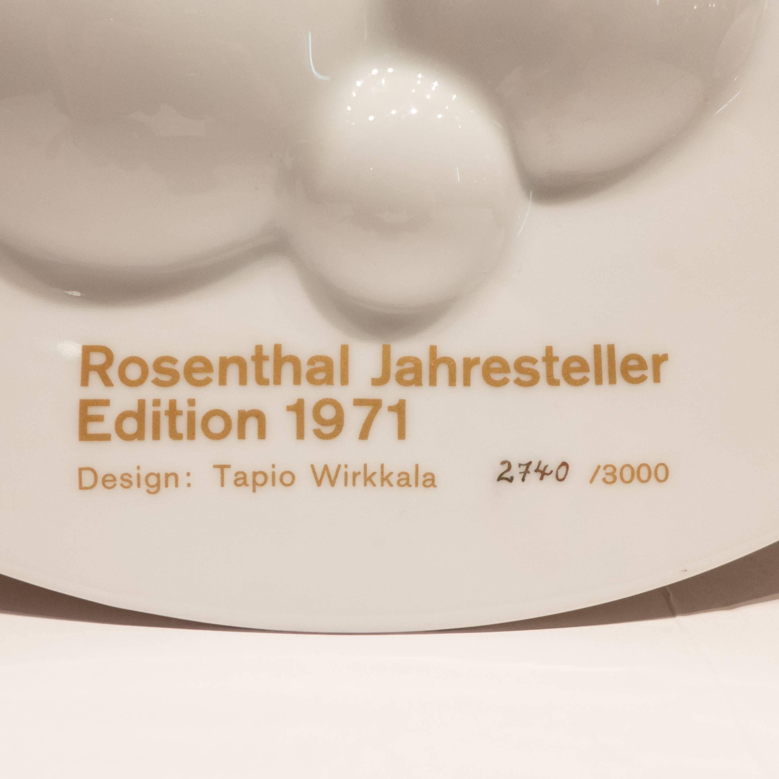 German Tapio Wirkkala Jahresteller Plate for Rosenthal