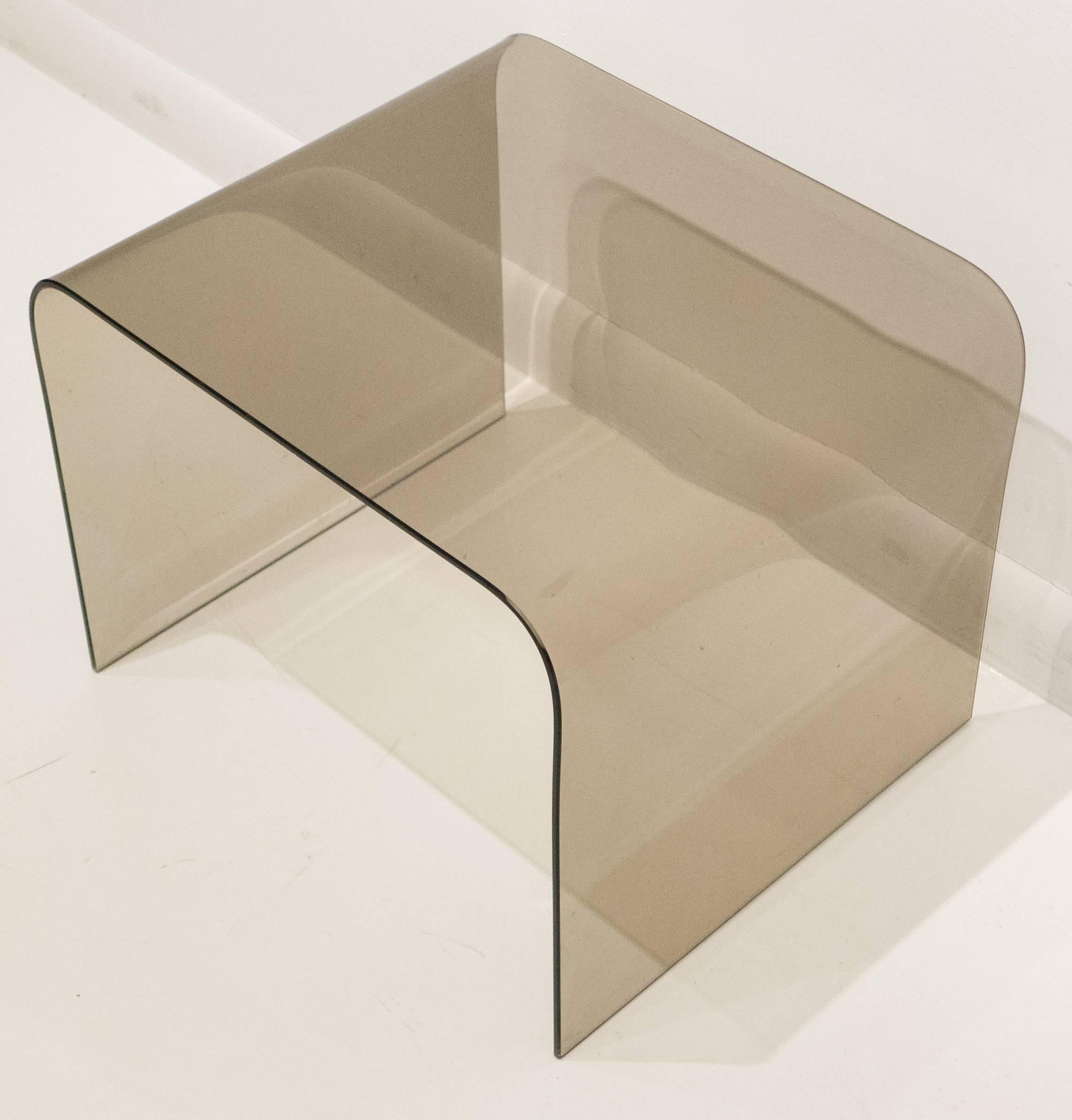 Tempered Pair of Pace Collection Glass Side Tables