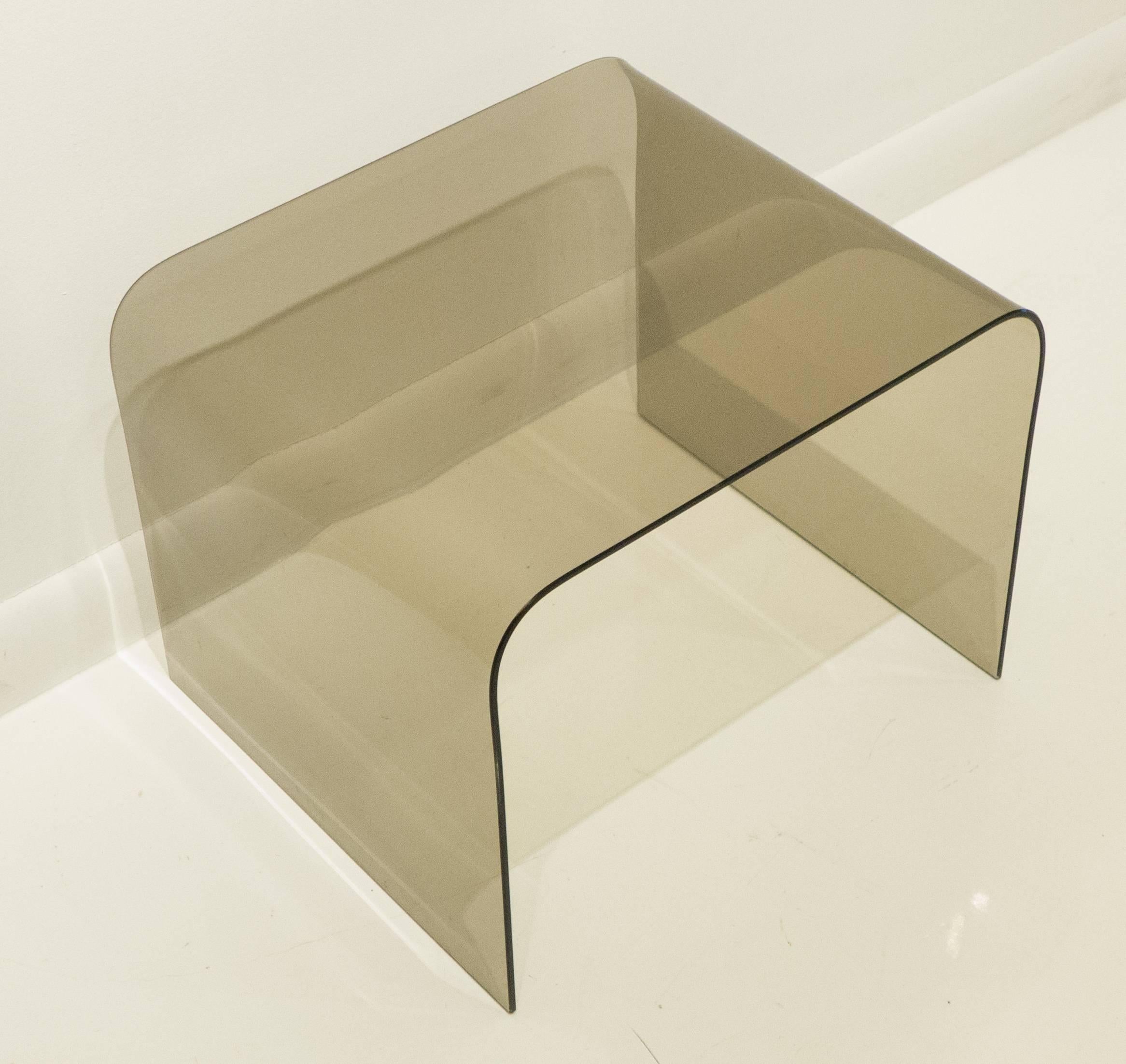 Minimalist Pair of Pace Collection Glass Side Tables