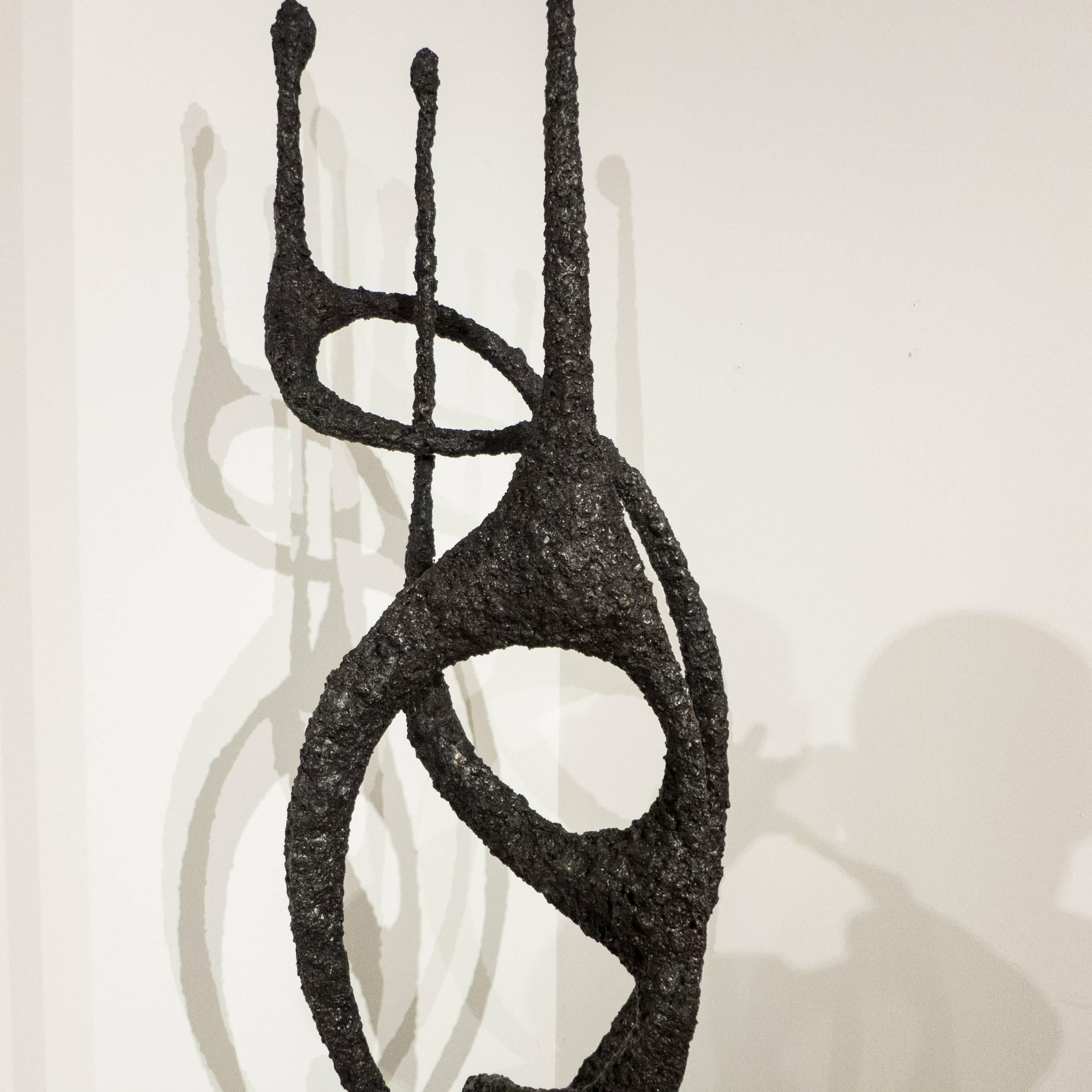 Blackened James Bearden Tall Sculpture, 