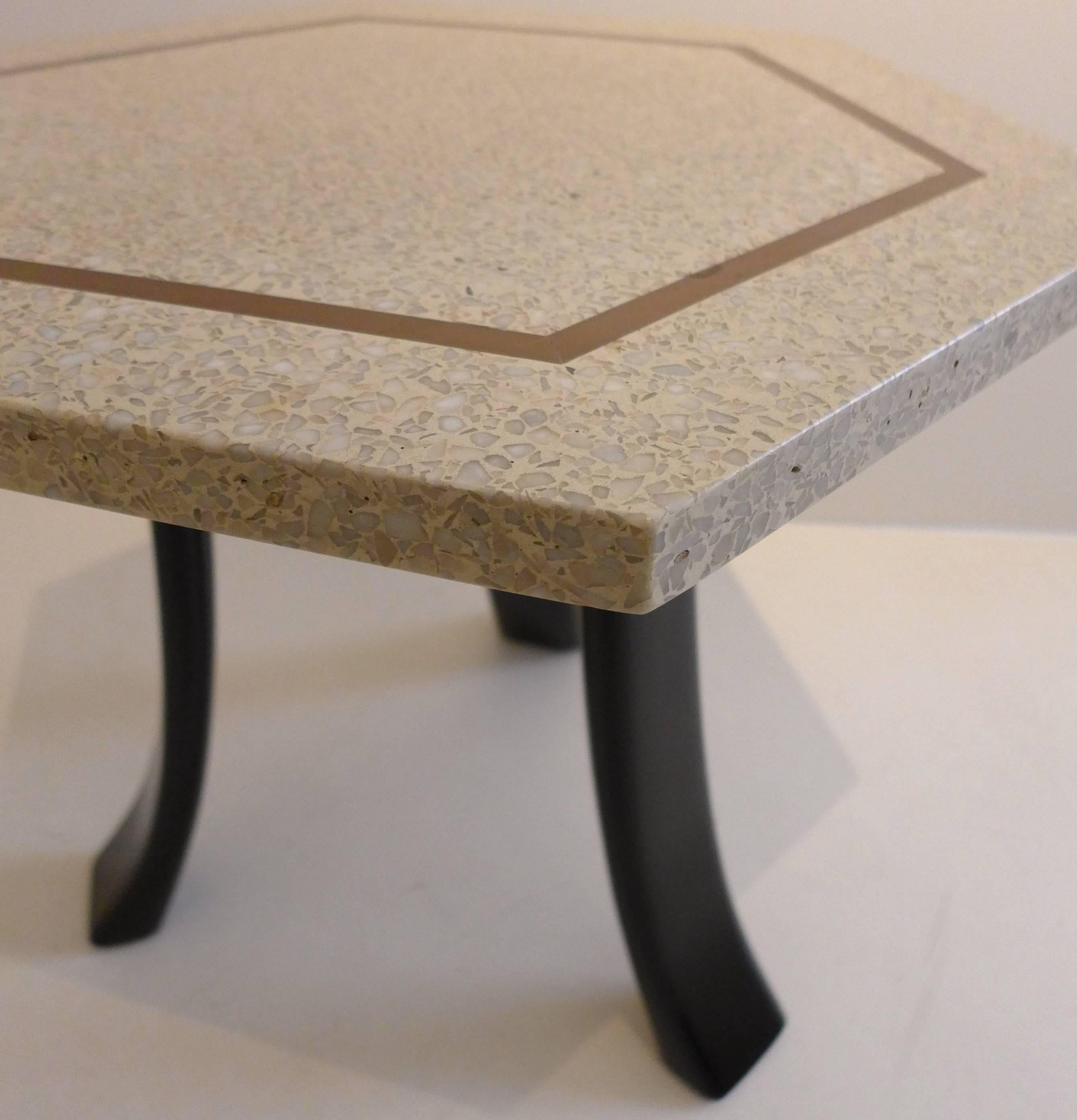 Pair of Hexagonal Harvey Probber Side Tables with Terrazzo Tops In Excellent Condition In New York, NY