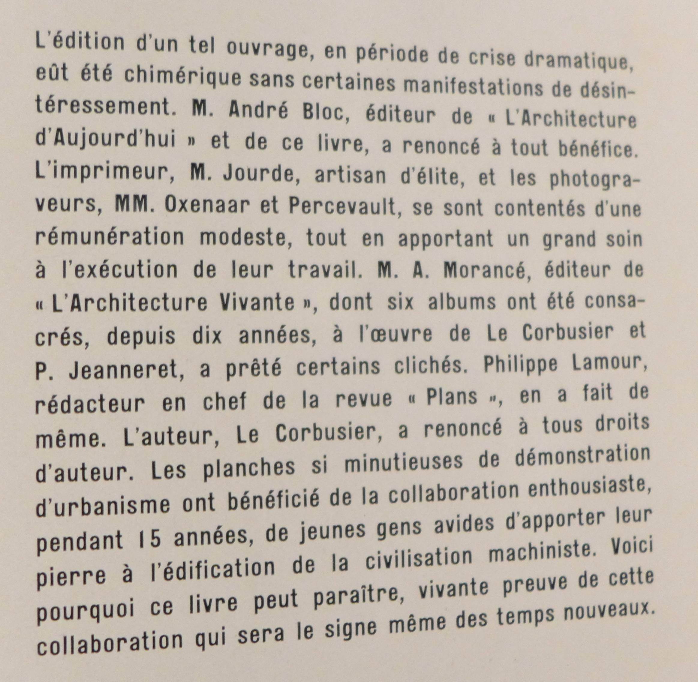 Paper First Edition Le Corbusier Book with Inscription
