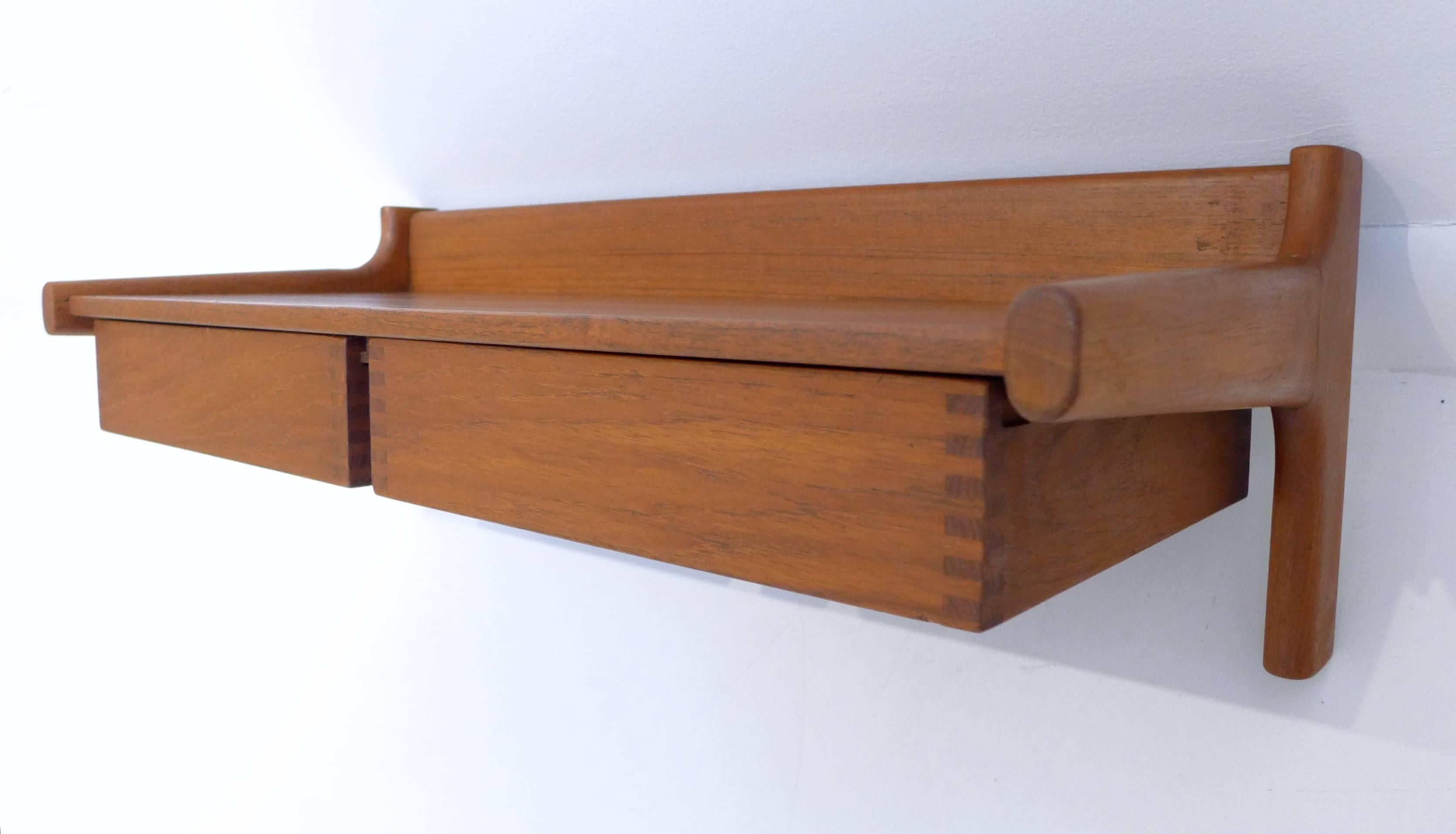 teak wall shelf