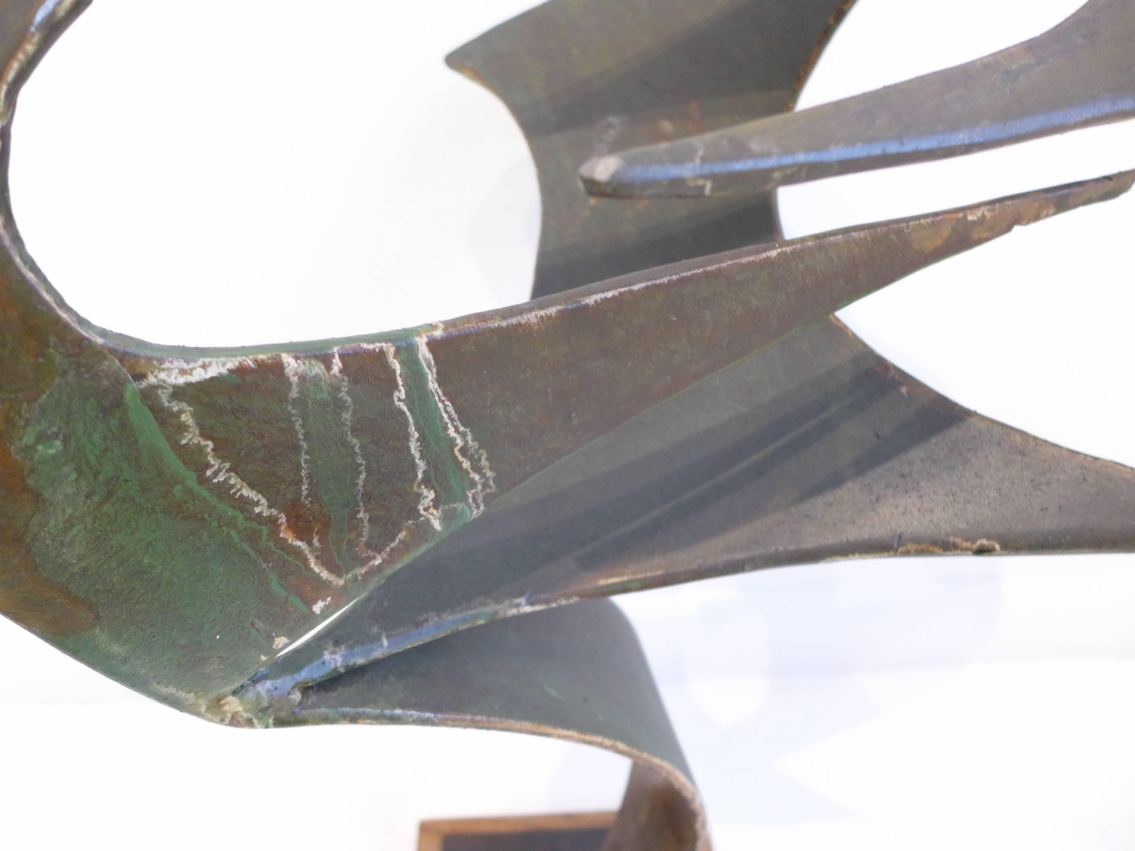 Patinated Abstract Steel Sculpture by James Bearden