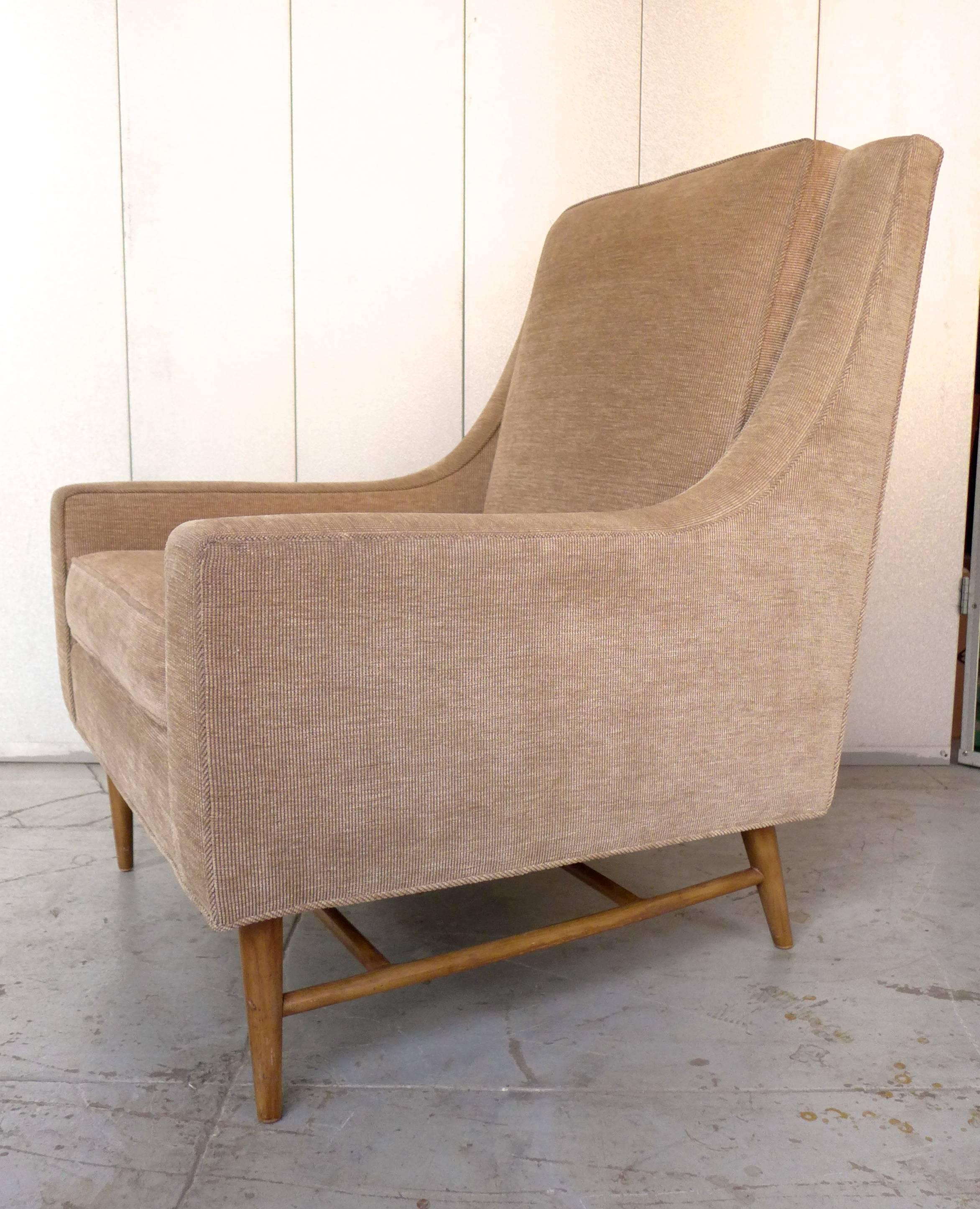 Bleached Harvey Probber Lounge Chair with Ottoman