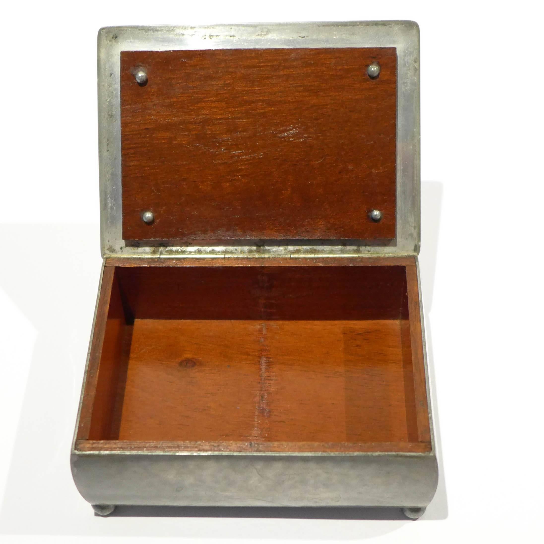 Hammered Just Andersen Footed Pewter Box