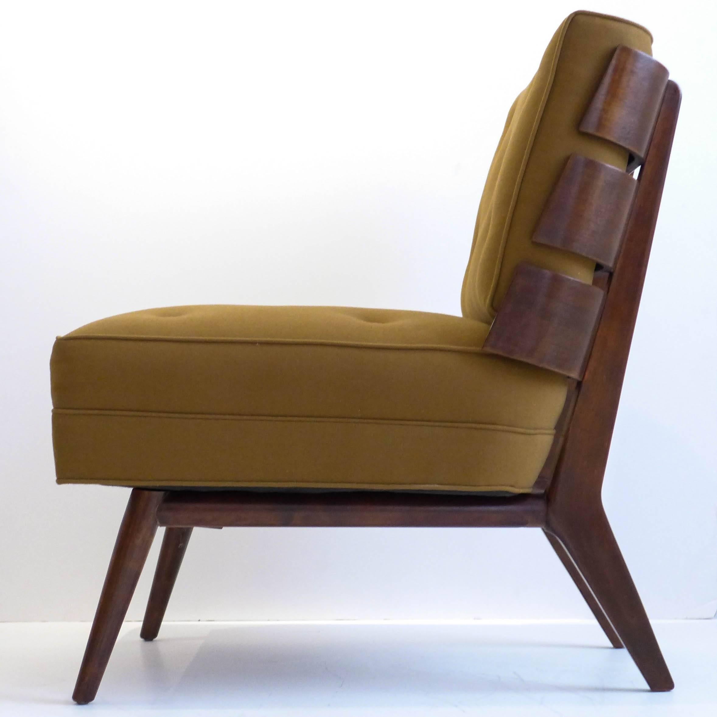 20th Century Rare Pair of Robsjohn-Gibbings Slat-Back Lounge Chairs