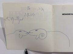 Menashe Kadishman : Le sacrifice d'Isaac (avec inscription et dessin)