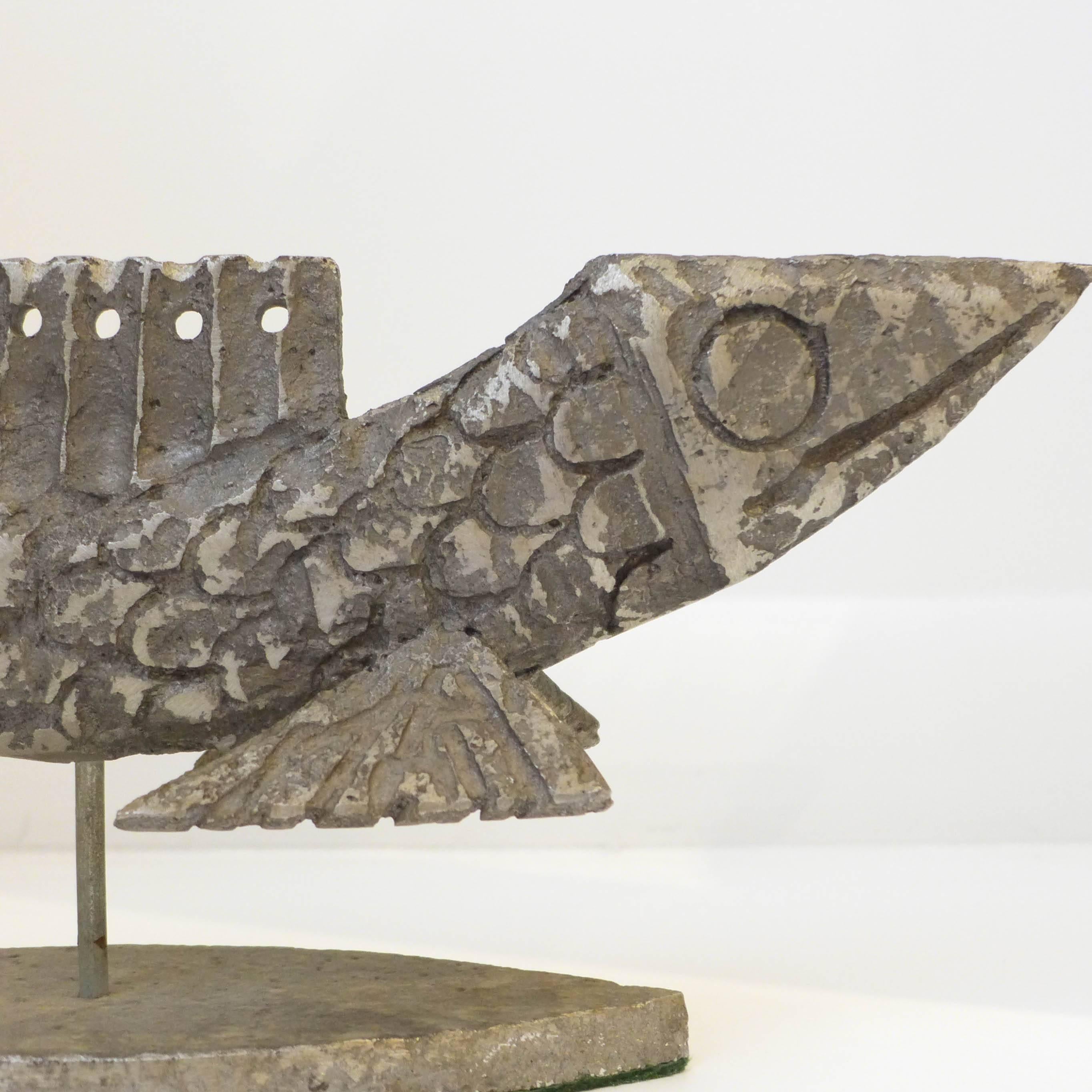 Mid-20th Century Brutalist Cast Aluminum Fish Sculpture