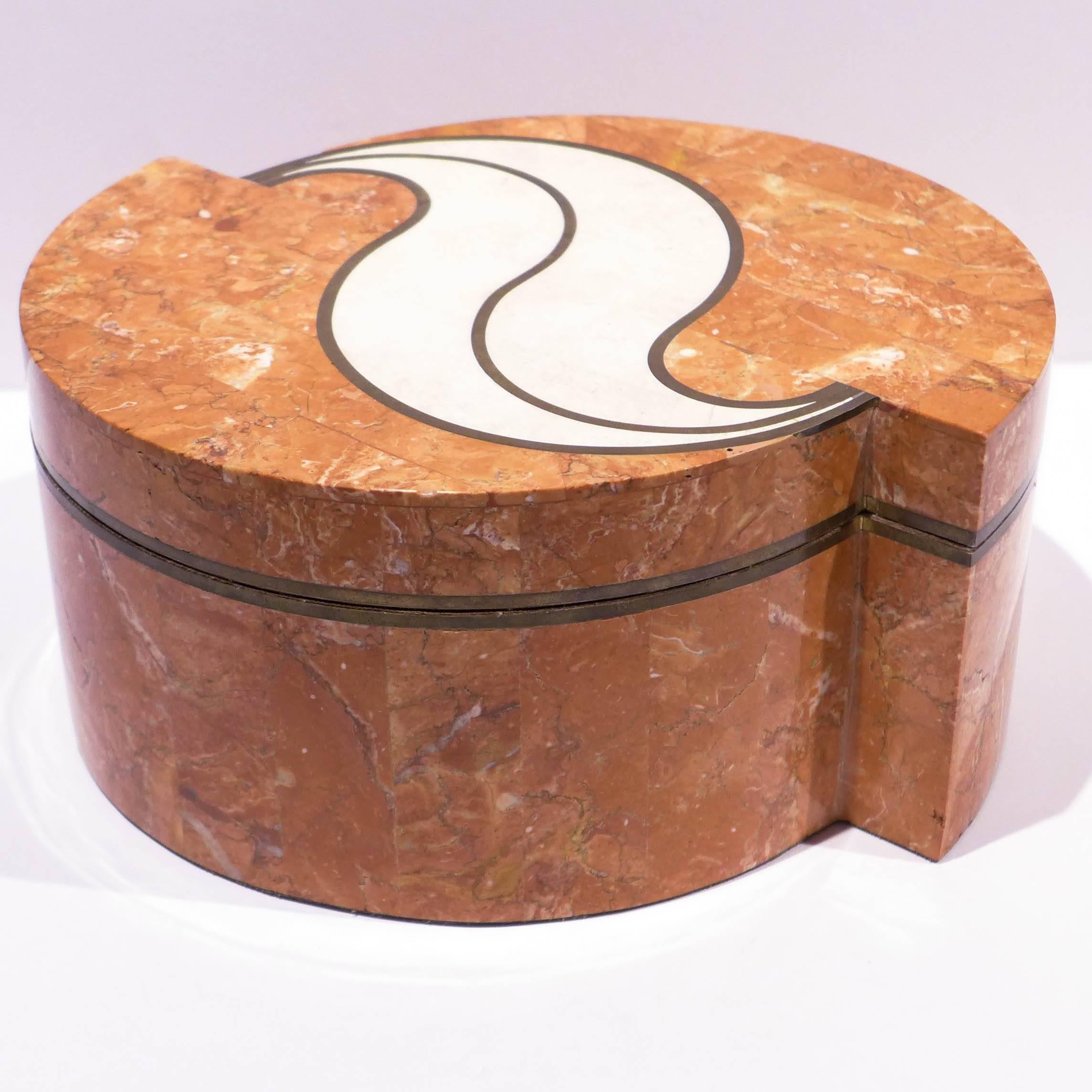 Art Deco Maitland-Smith Tessellated Stone Box 