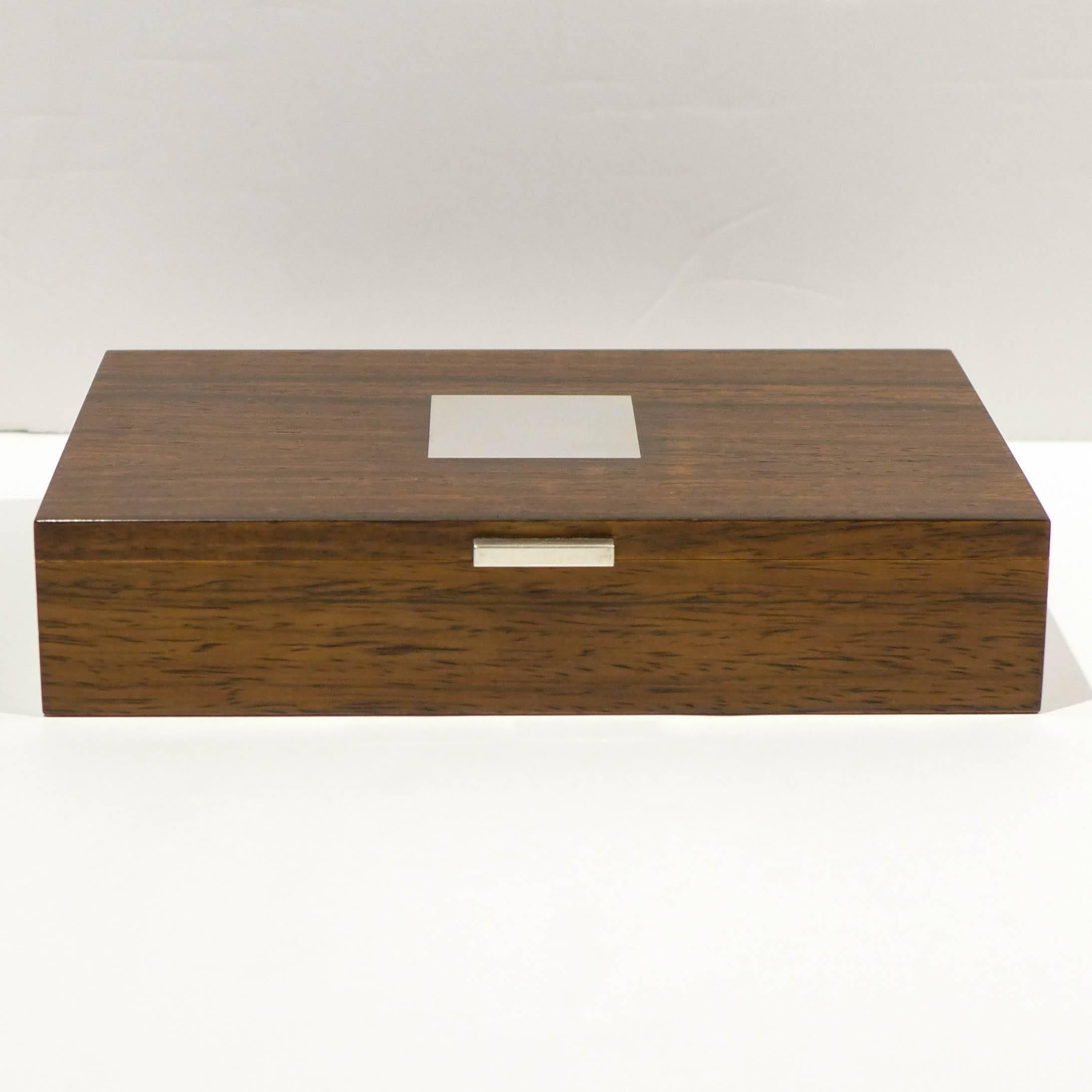 Scandinavian Modern Hans Hansen Rosewood and Silver Box