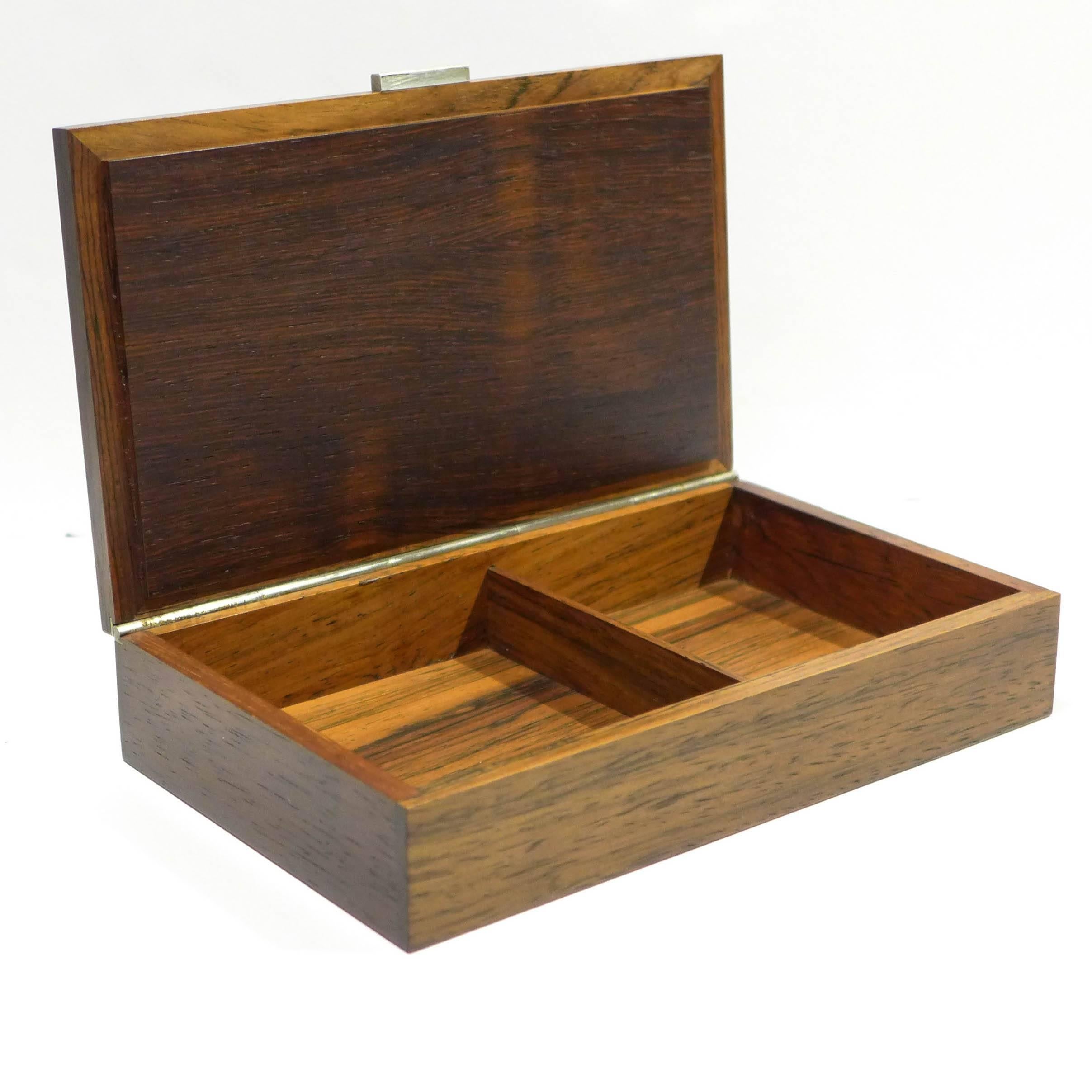 Hans Hansen Rosewood and Silver Box In Excellent Condition In New York, NY