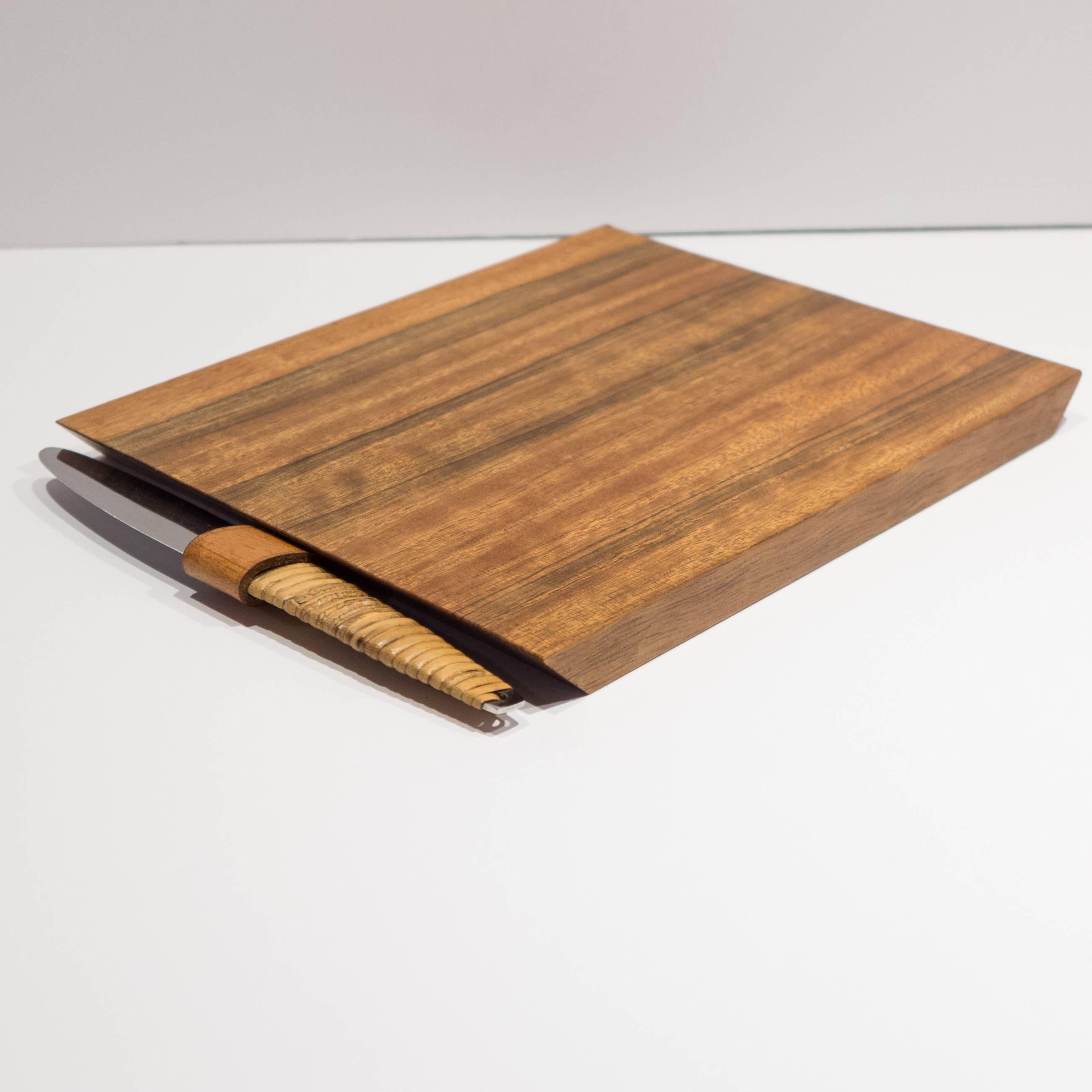 Mid-Century Modern Carl Aubock Cheese Board with Knife