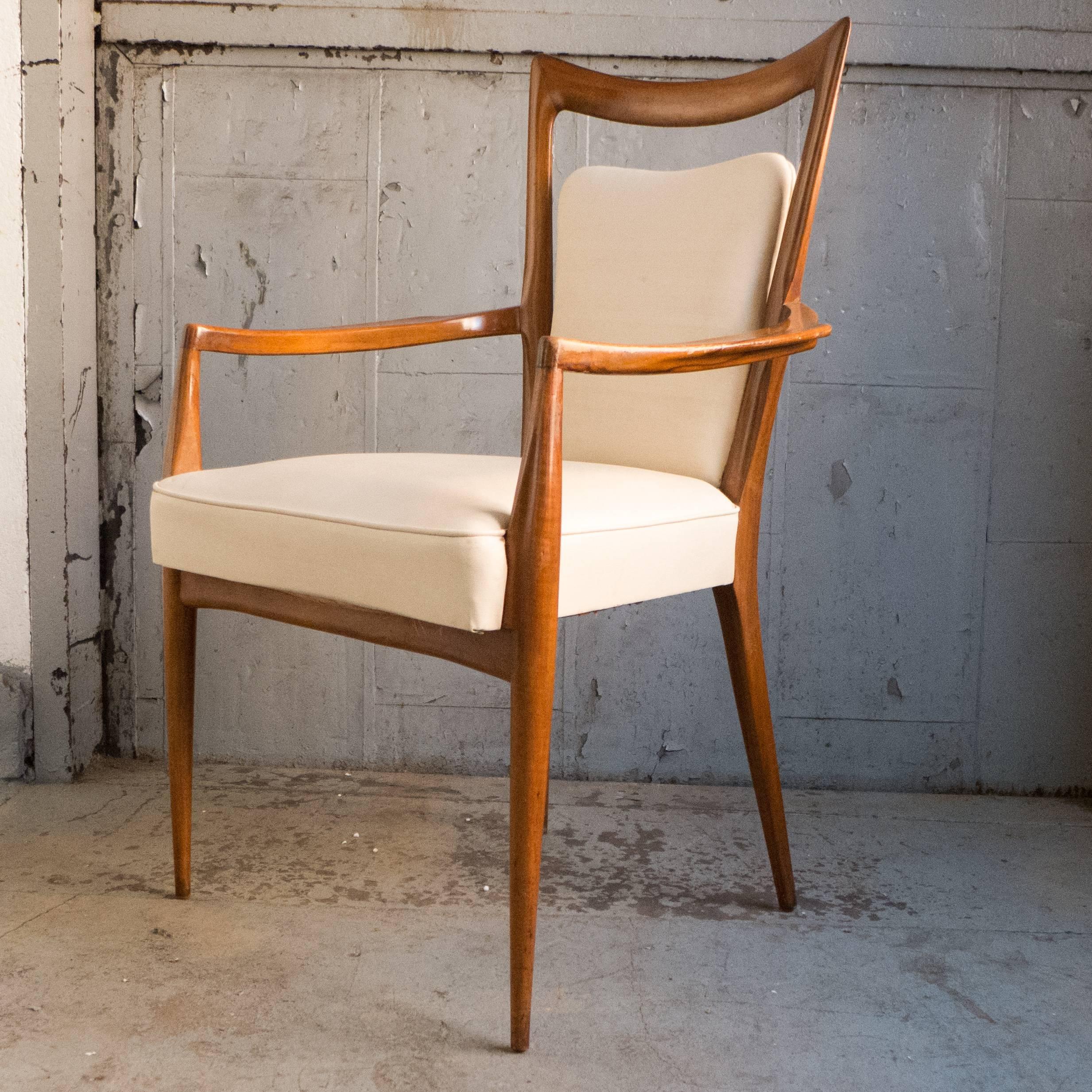 Mid-Century Modern Set of Eight Chairs by Melchiorre Bega 