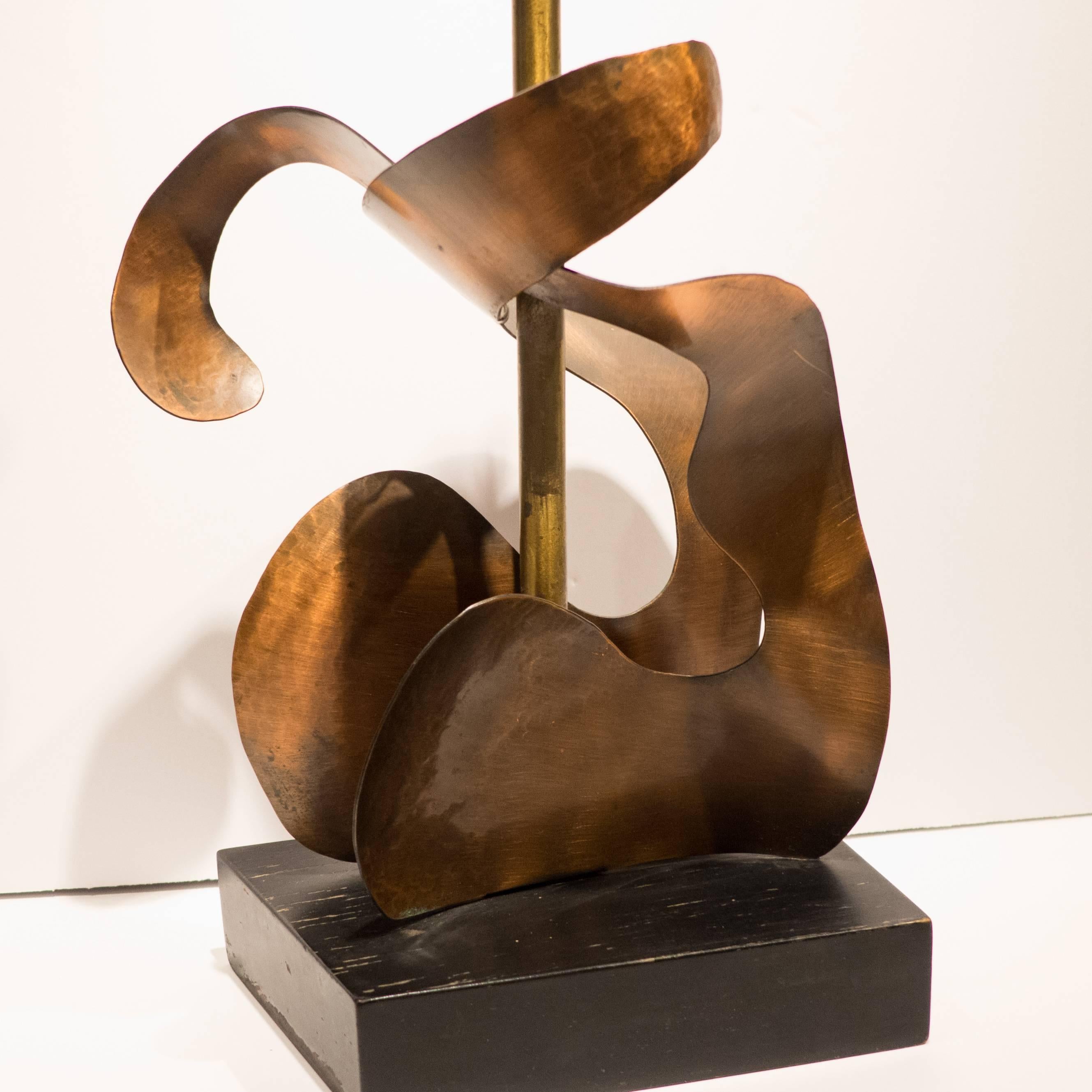 Ebonized Heifetz Abstract Figural Lamp
