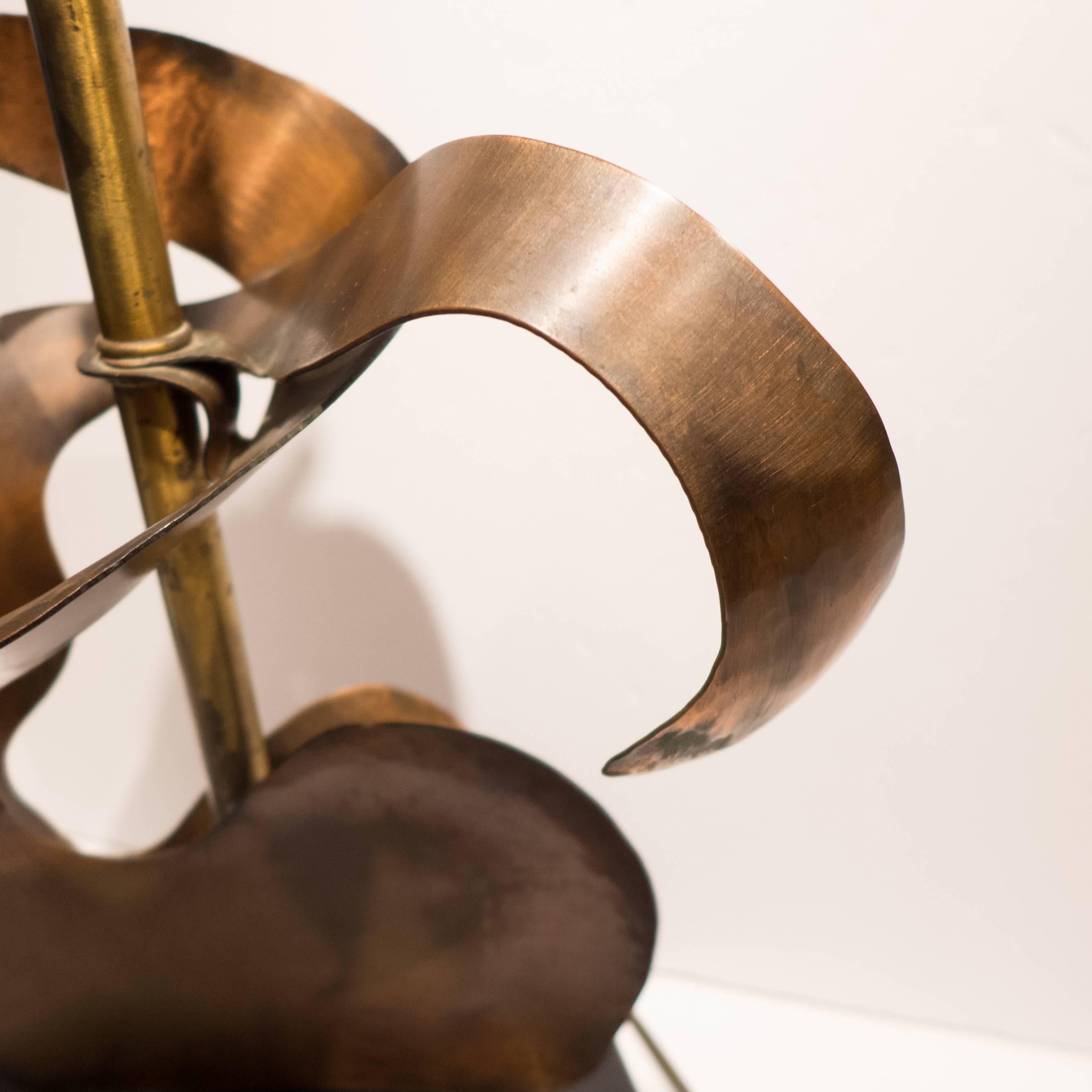 Copper Heifetz Abstract Figural Lamp
