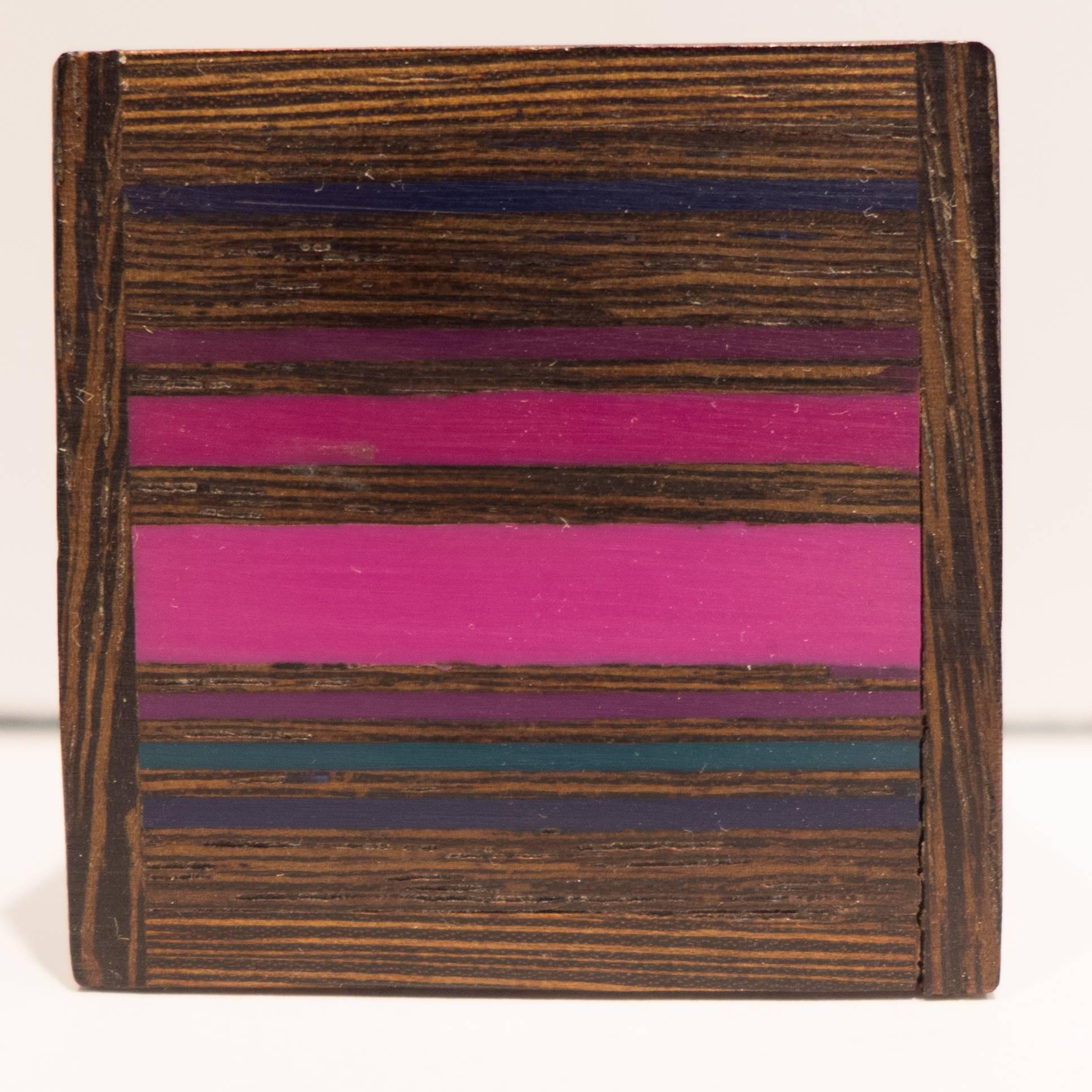 Mid-Century Modern Robert McKeown Stamp Box with Stripes