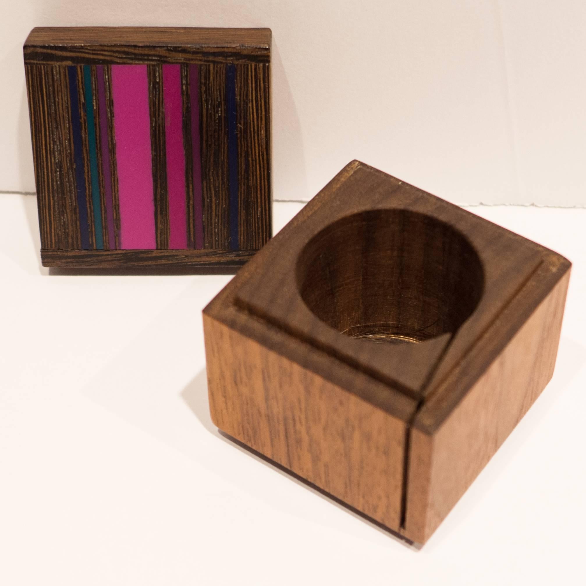 Inlay Robert McKeown Stamp Box with Stripes