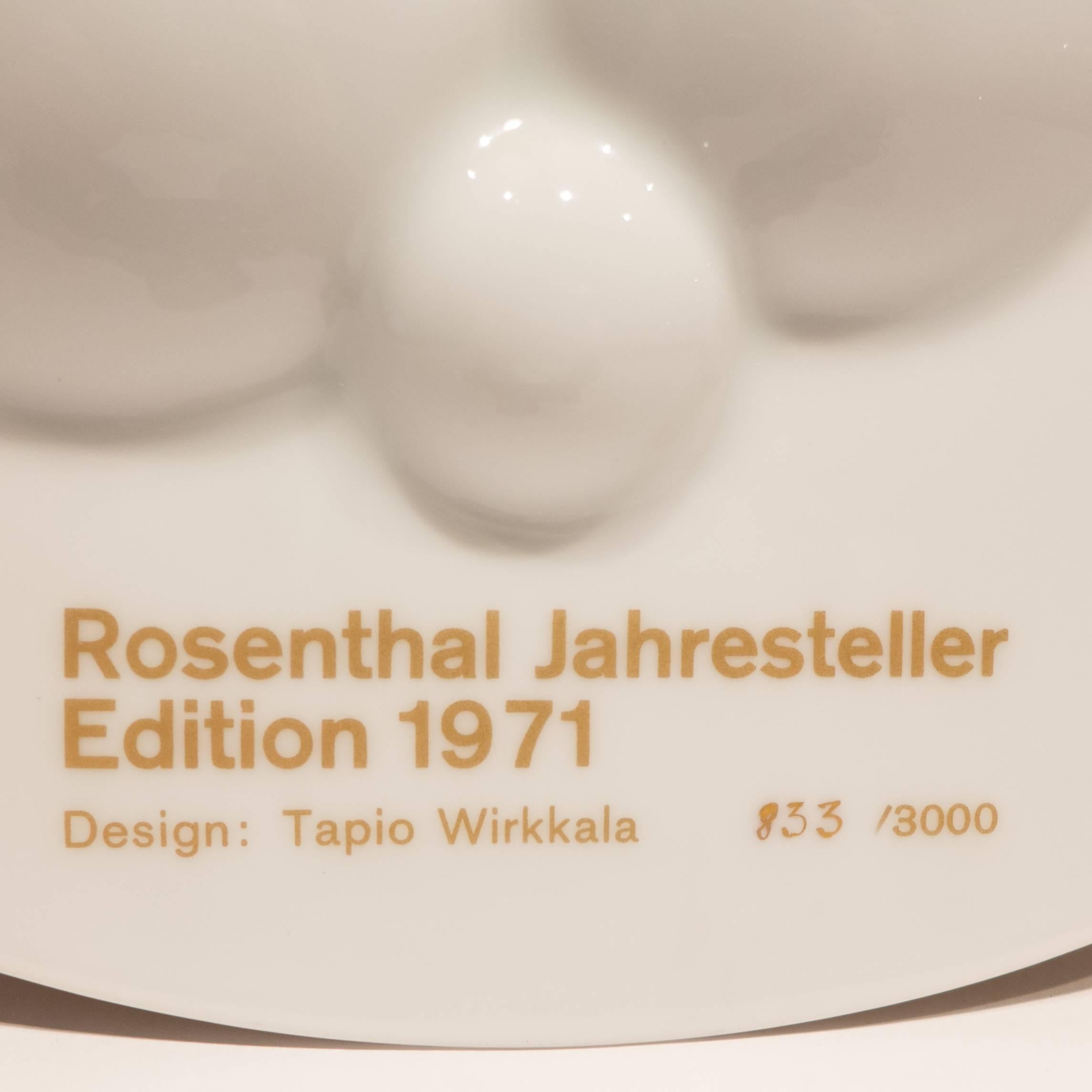 Late 20th Century Tapio Wirkkala Jahresteller Plate for Rosenthal