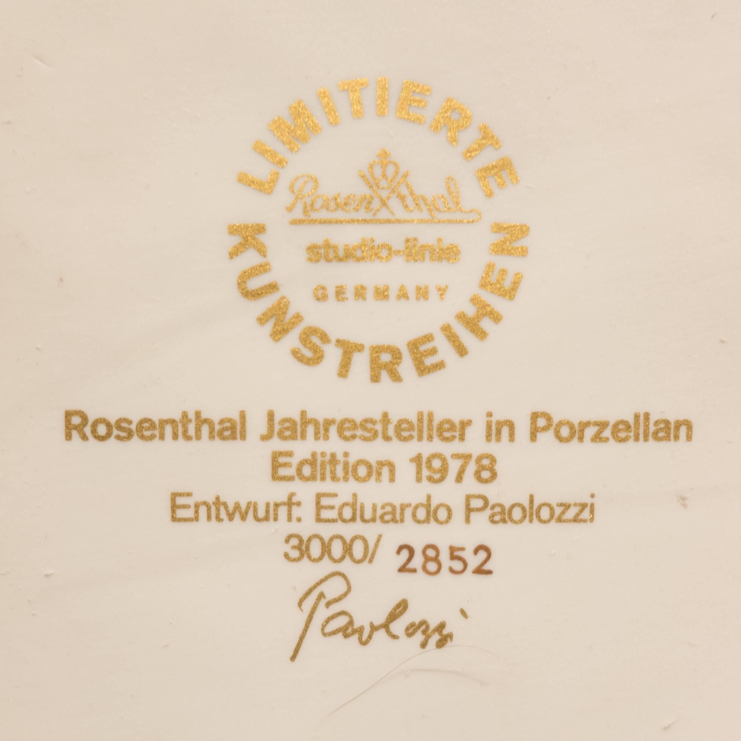 Embossed Eduardo Paolozzi Plaque for Rosenthal