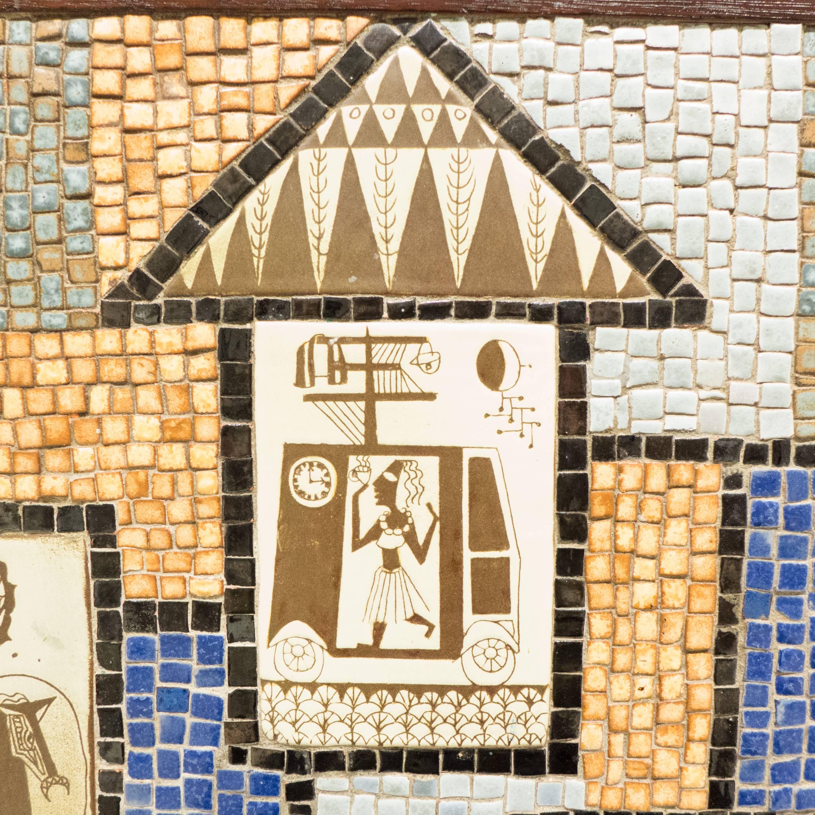 Mid-20th Century David Holleman Ceramic Mosaic Table
