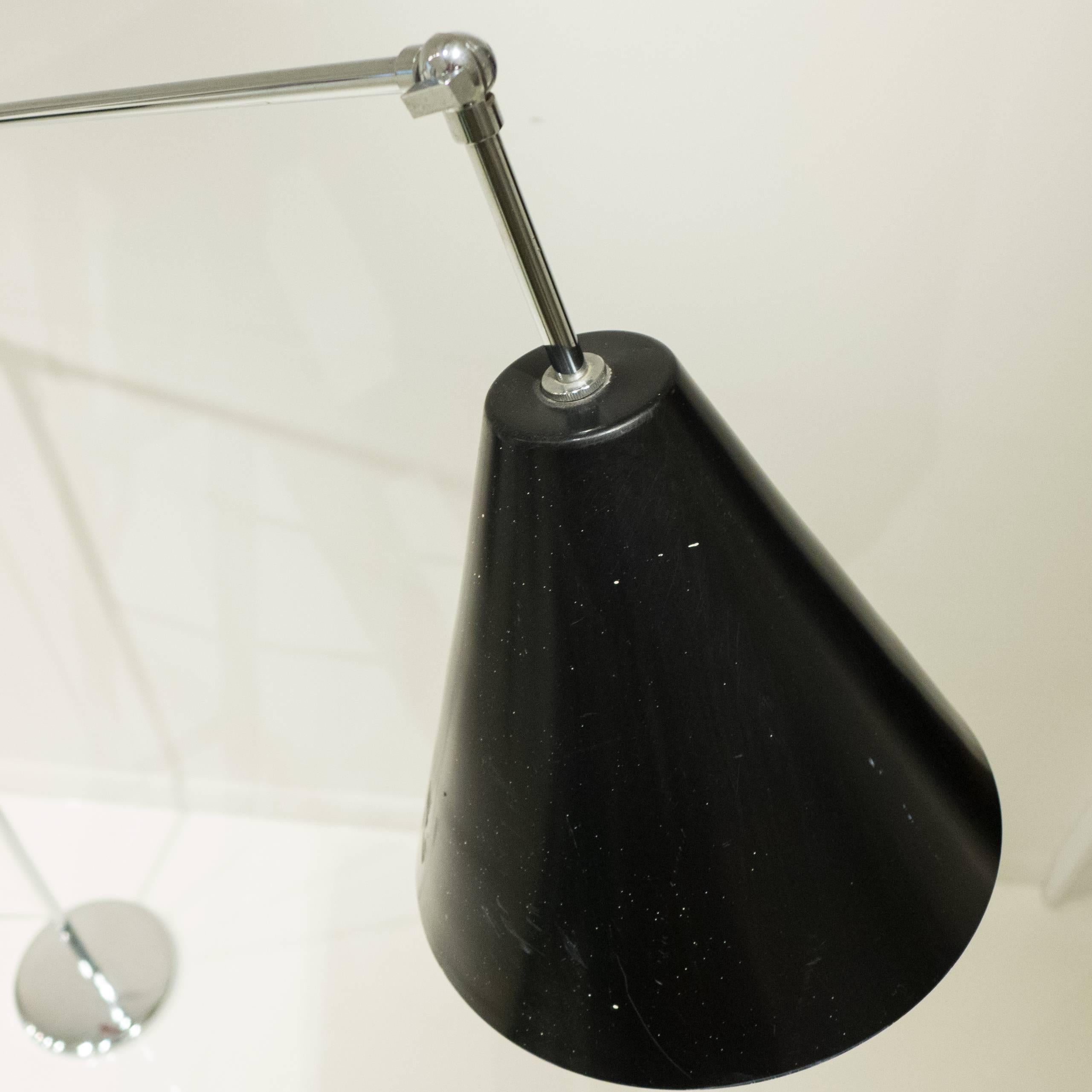 Spun Tall Single Arm Floor Lamp by Robert Sonneman