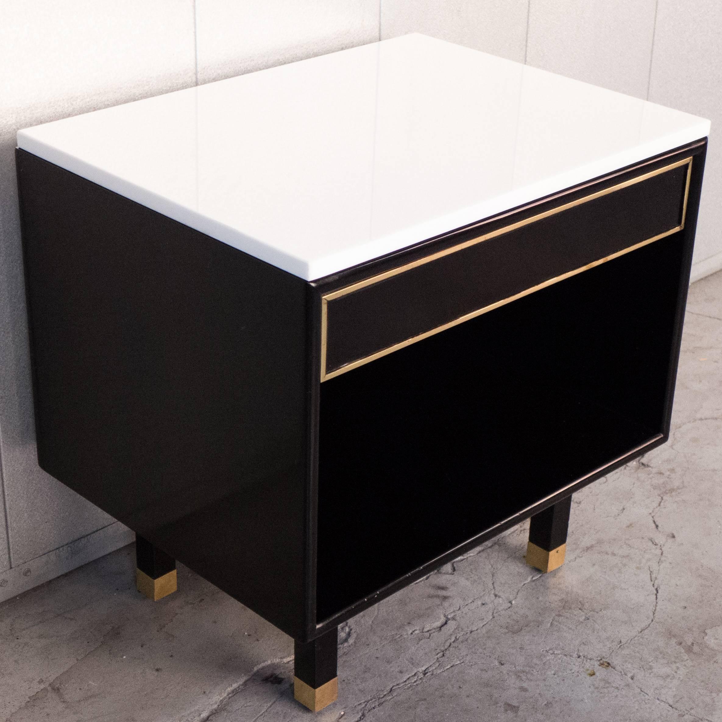 Pair of Harvey Probber Nightstands with Polished Marble Tops In Excellent Condition In New York, NY