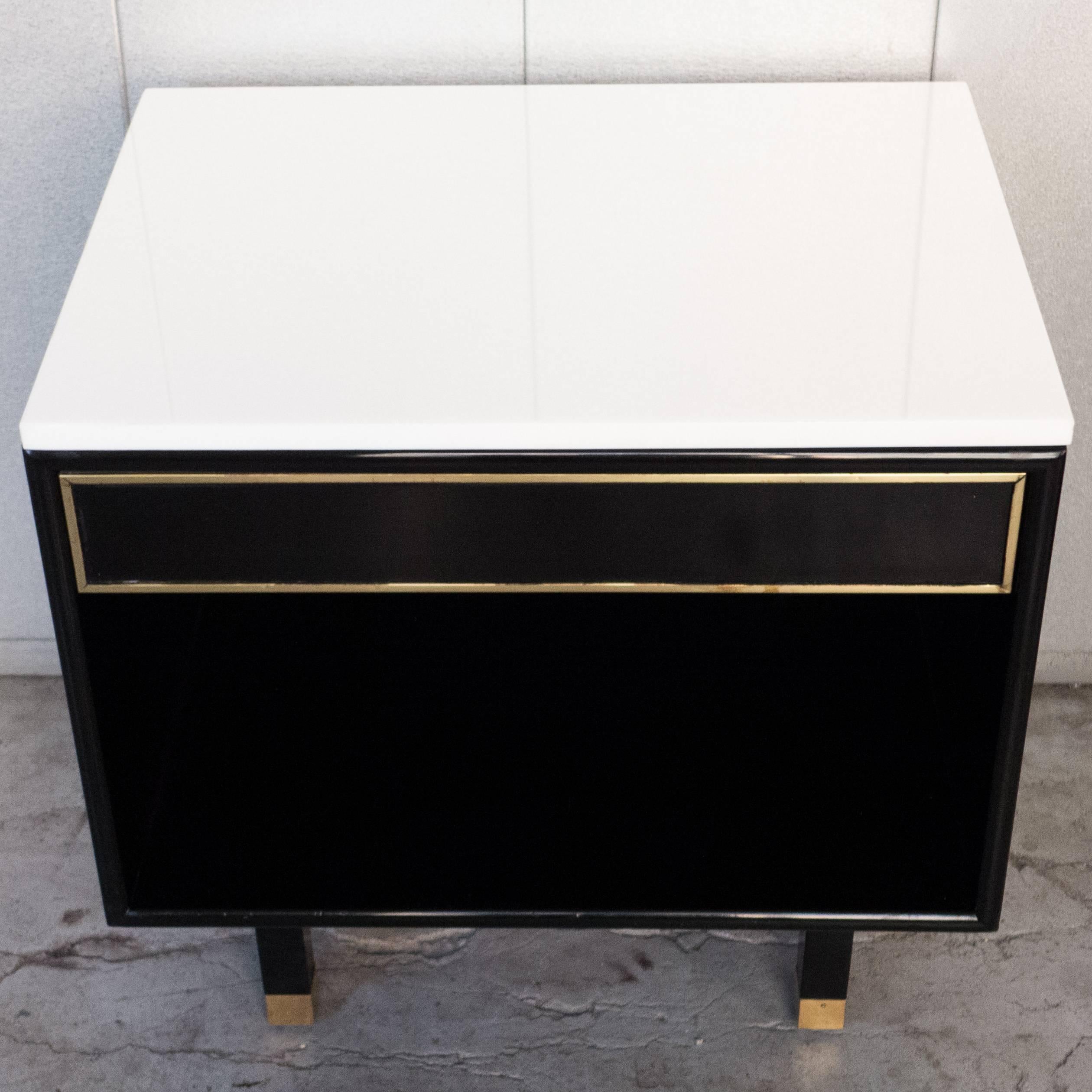 Mid-20th Century Pair of Harvey Probber Nightstands with Polished Marble Tops