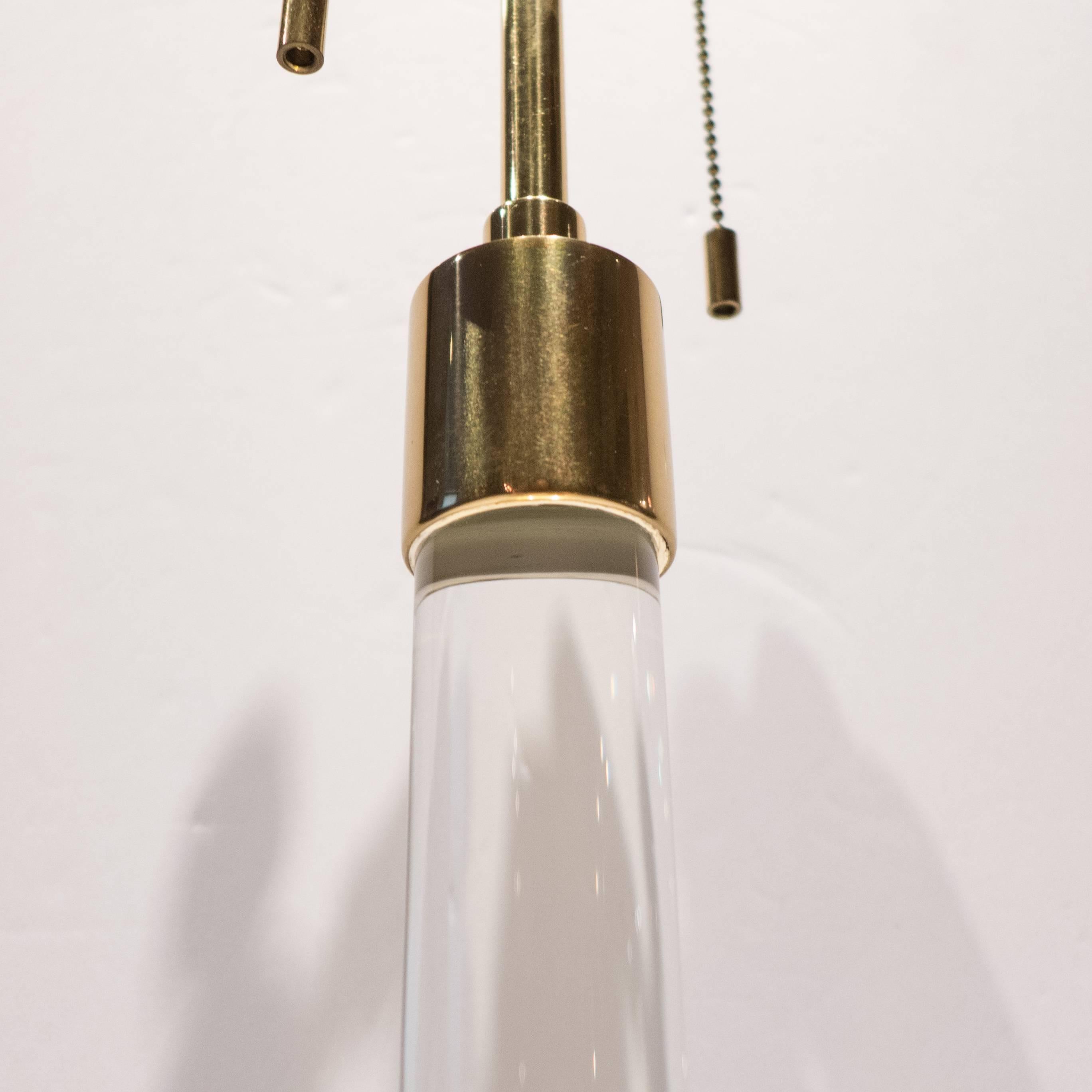 Hansen Table Lamp in Brass and Glass In Good Condition In New York, NY