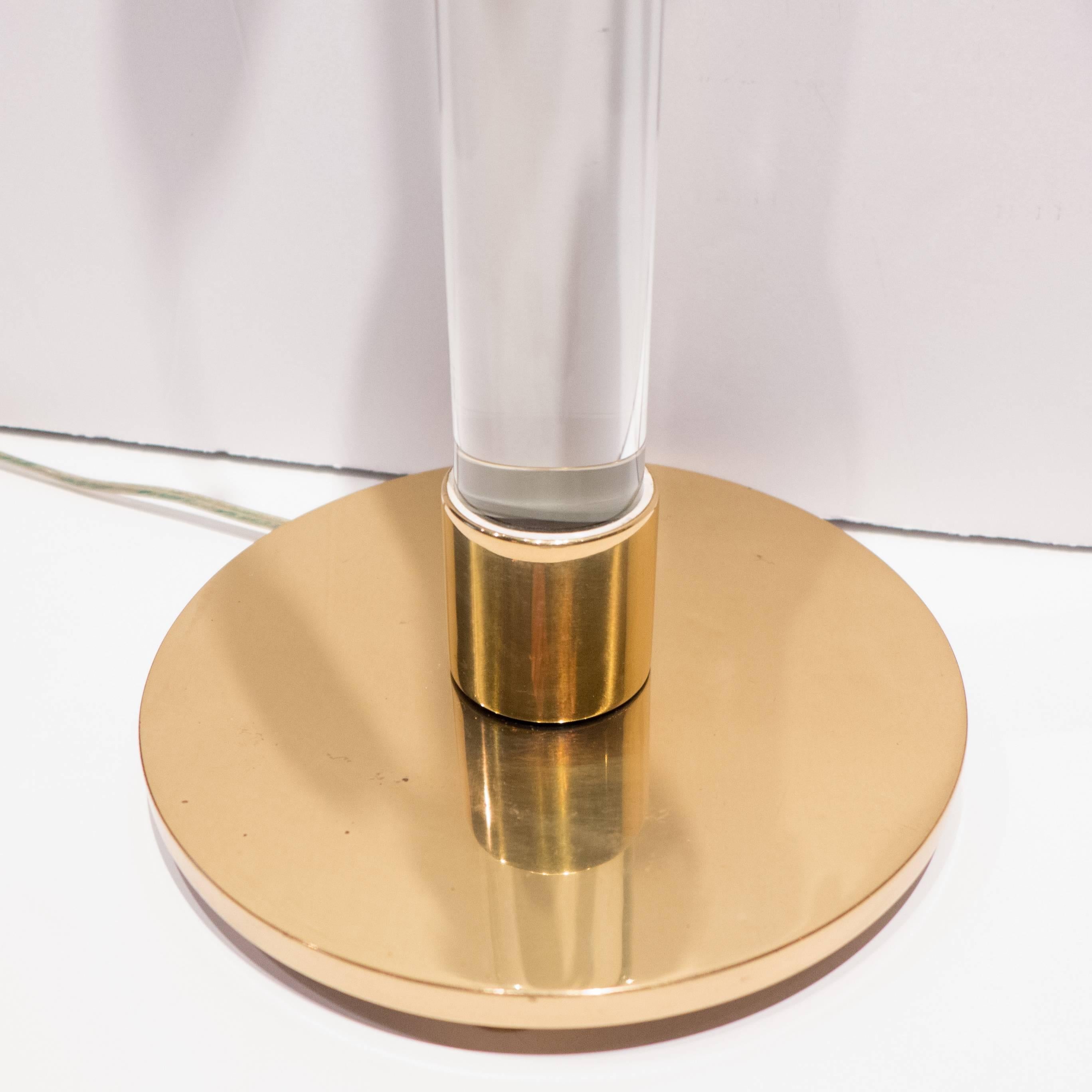 Late 20th Century Hansen Table Lamp in Brass and Glass