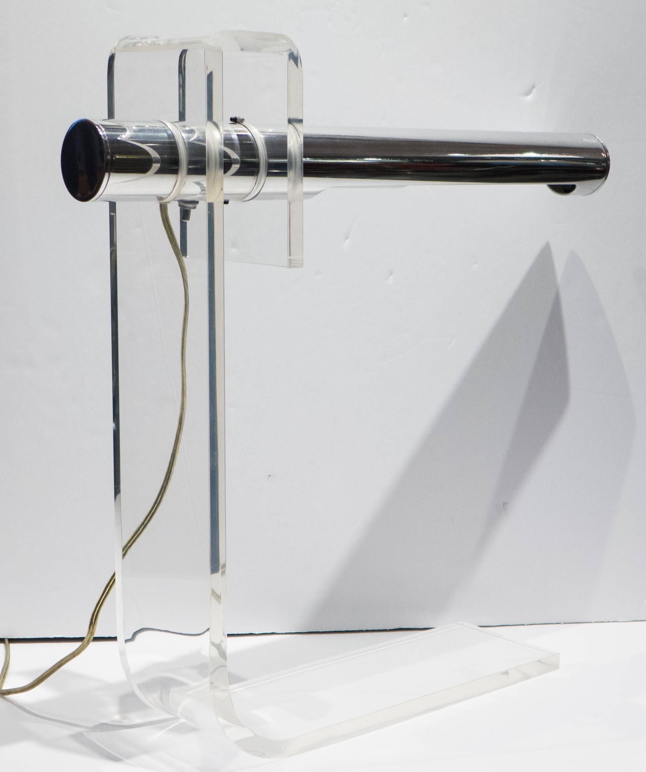 Mid-Century Modern Sonneman Acrylic and Aluminium Table Lamp