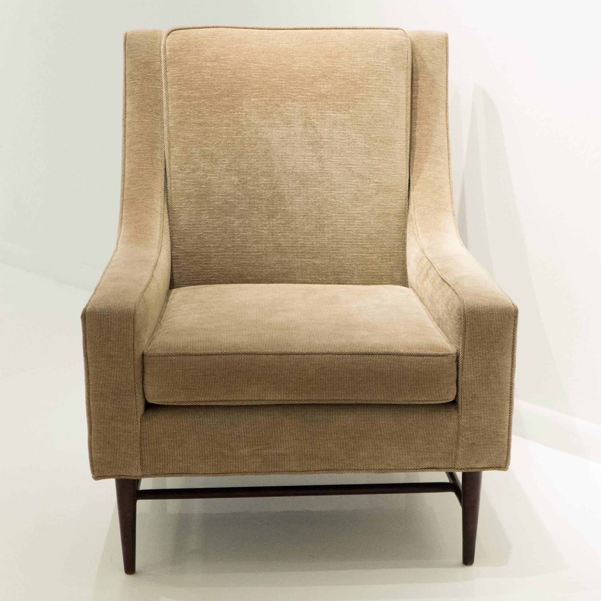 Harvey Probber Lounge Chair with Ottoman In Excellent Condition In New York, NY
