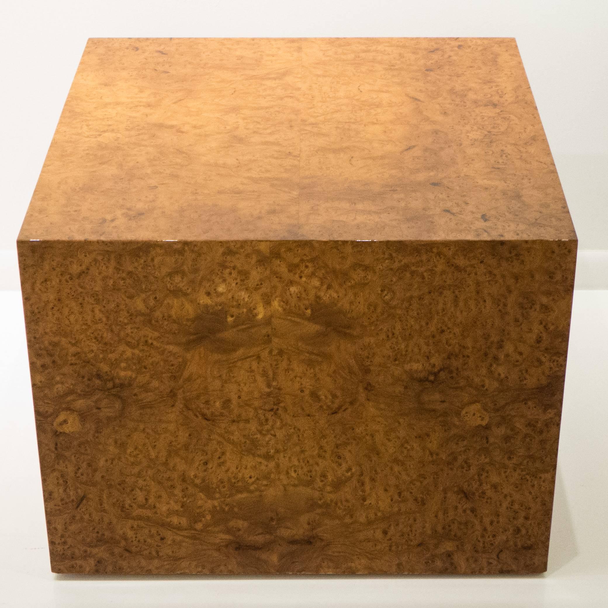 Mid-Century Modern Large Burled Wood Side Table