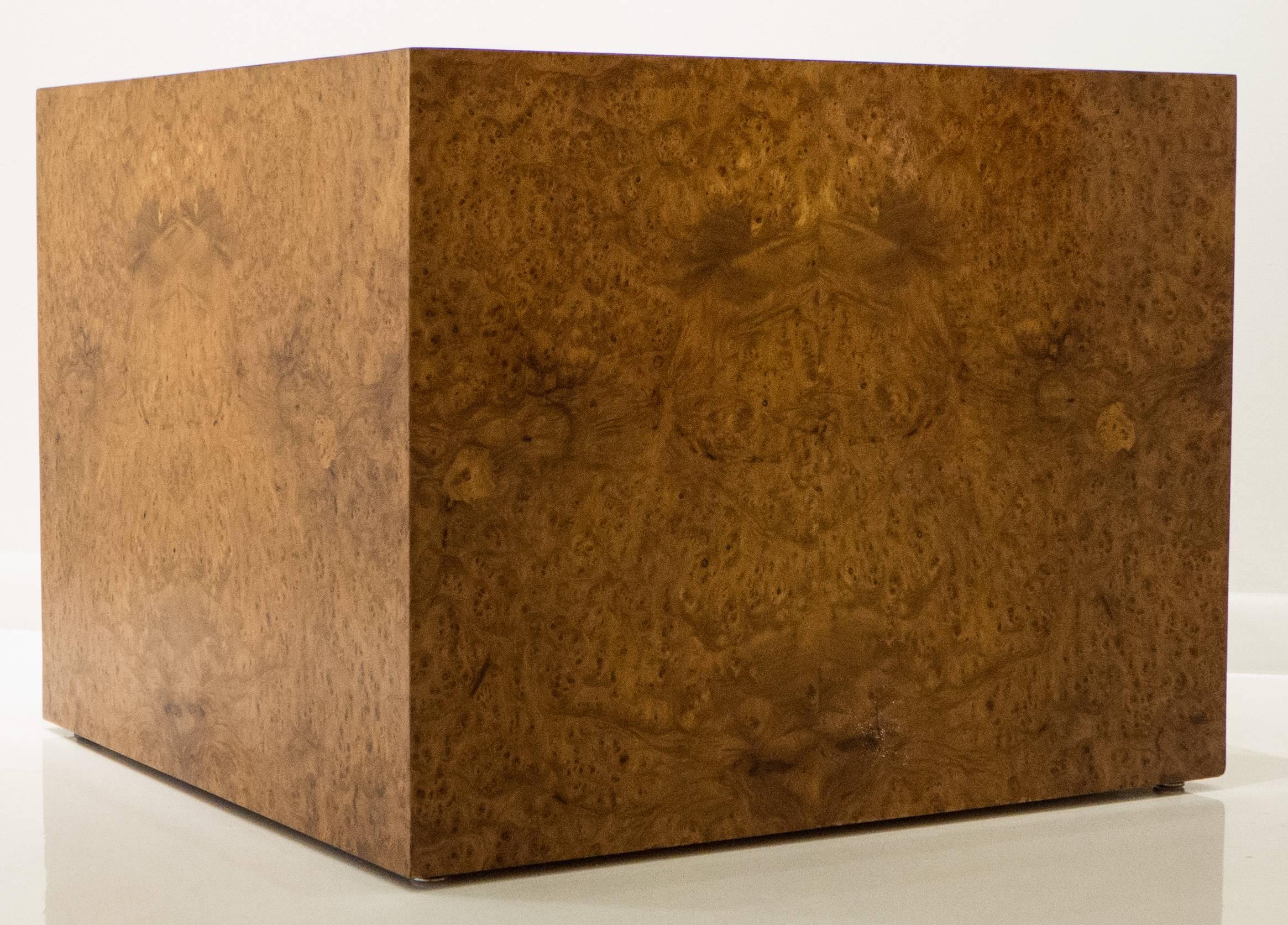American Large Burled Wood Side Table