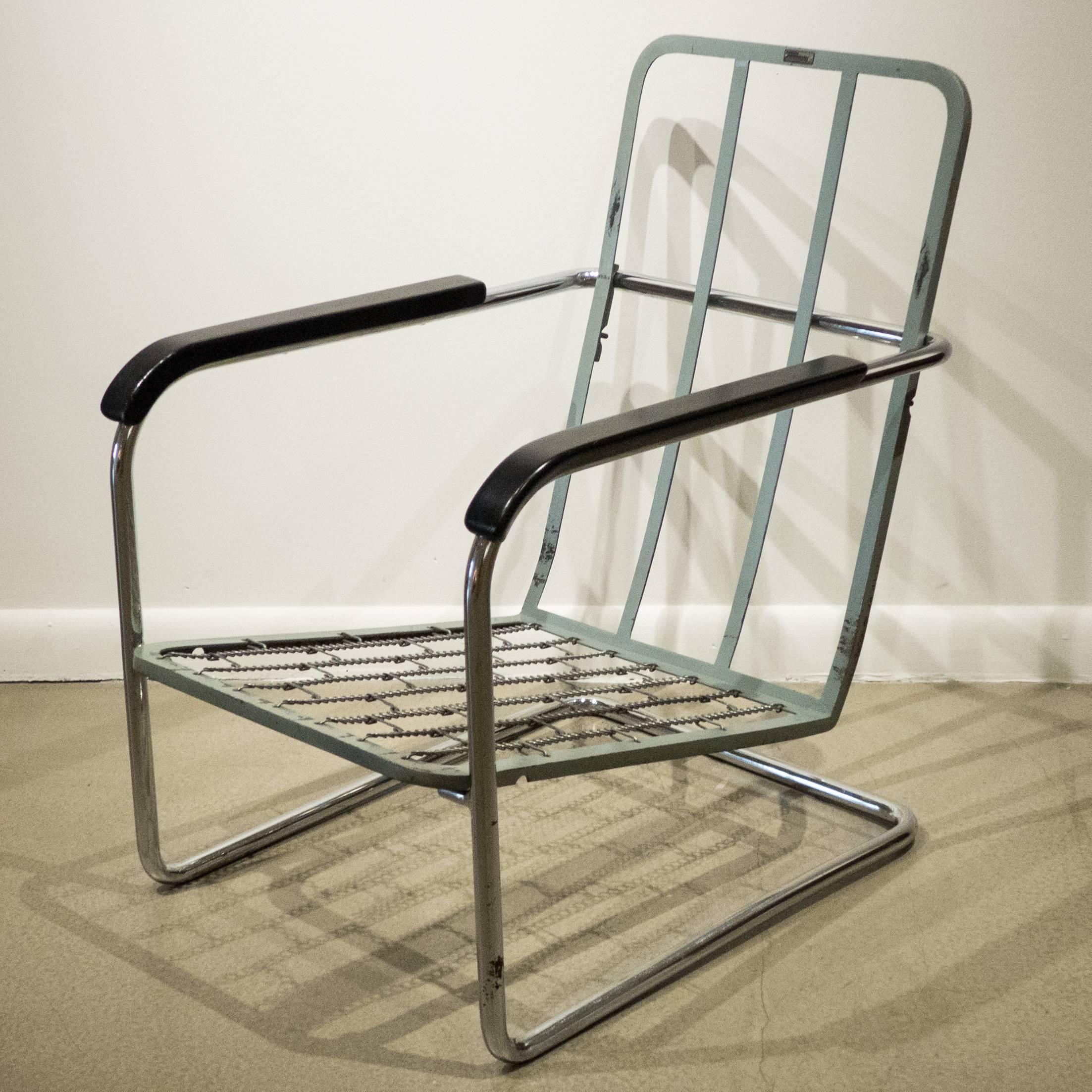 Early Werner Max Moser High Back Adjustable Armchair by Embru Werke In Good Condition In New York, NY